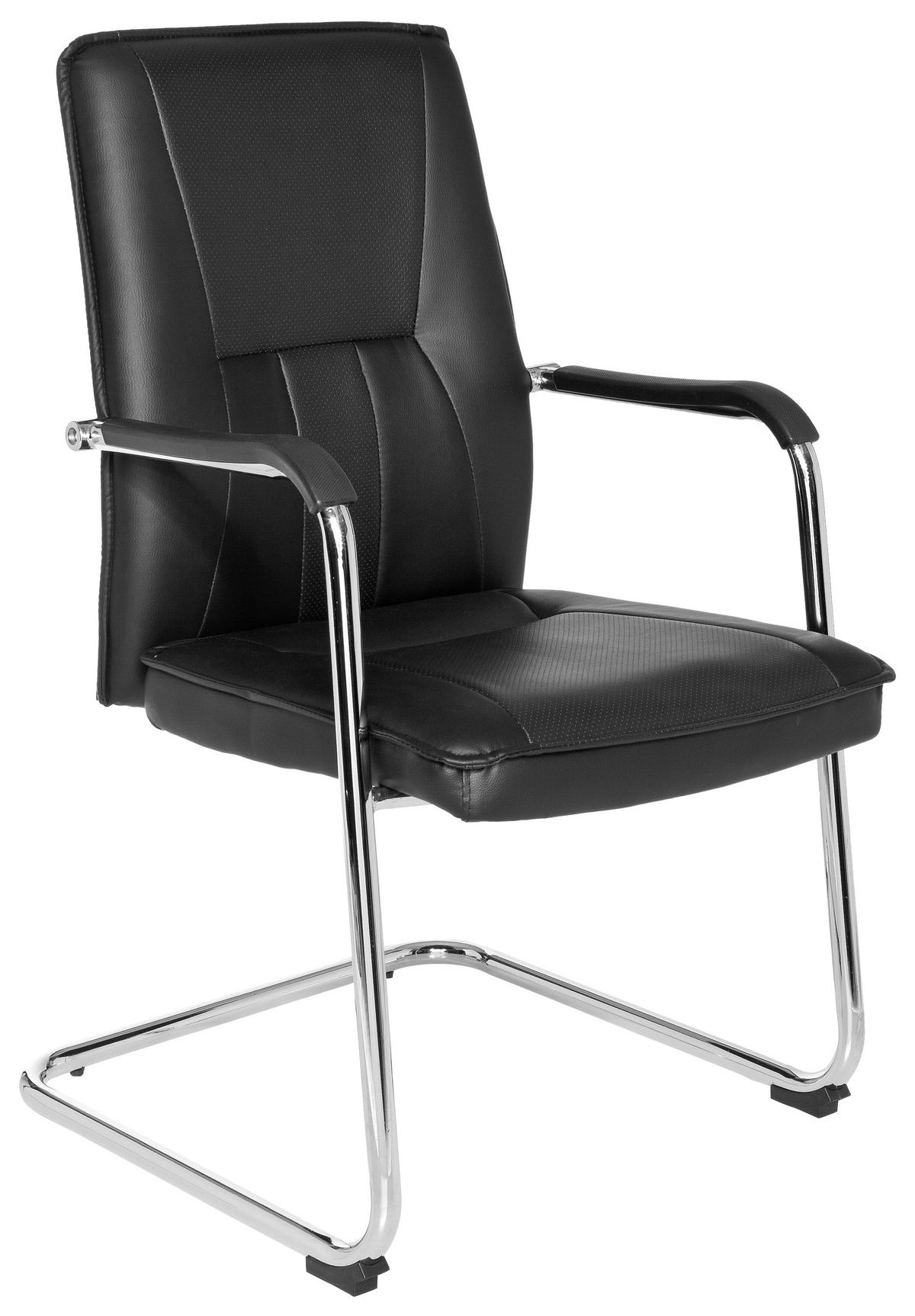Konferenčni Stol Tila V, Črna - barve kroma/črna, Moderno, kovina/umetna masa (56/97/46cm) - MID.YOU