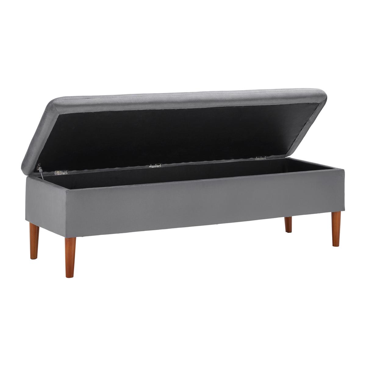 Klop Za Pred Posteljo Jessy, Siva - siva/barve bukve, Moderno, tekstil/les (150/50/55cm) - Bessagi Home