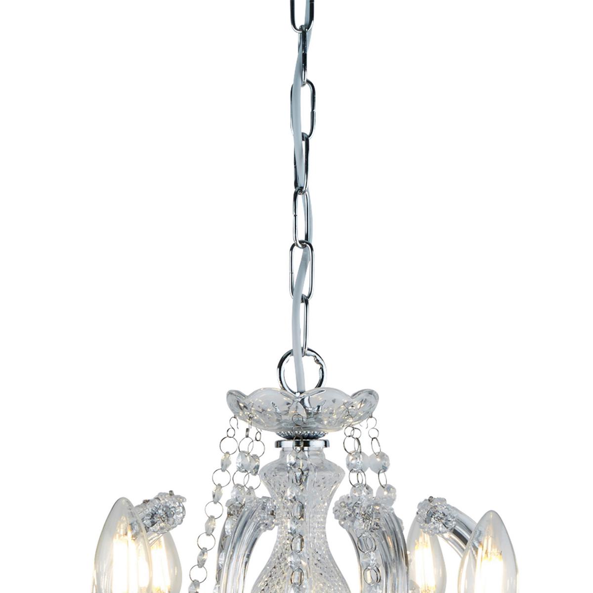 Kristály Függőlámpa Marie Therese 399-8 - krómszínű, Konventionell, műanyag/üveg (61/100cm)