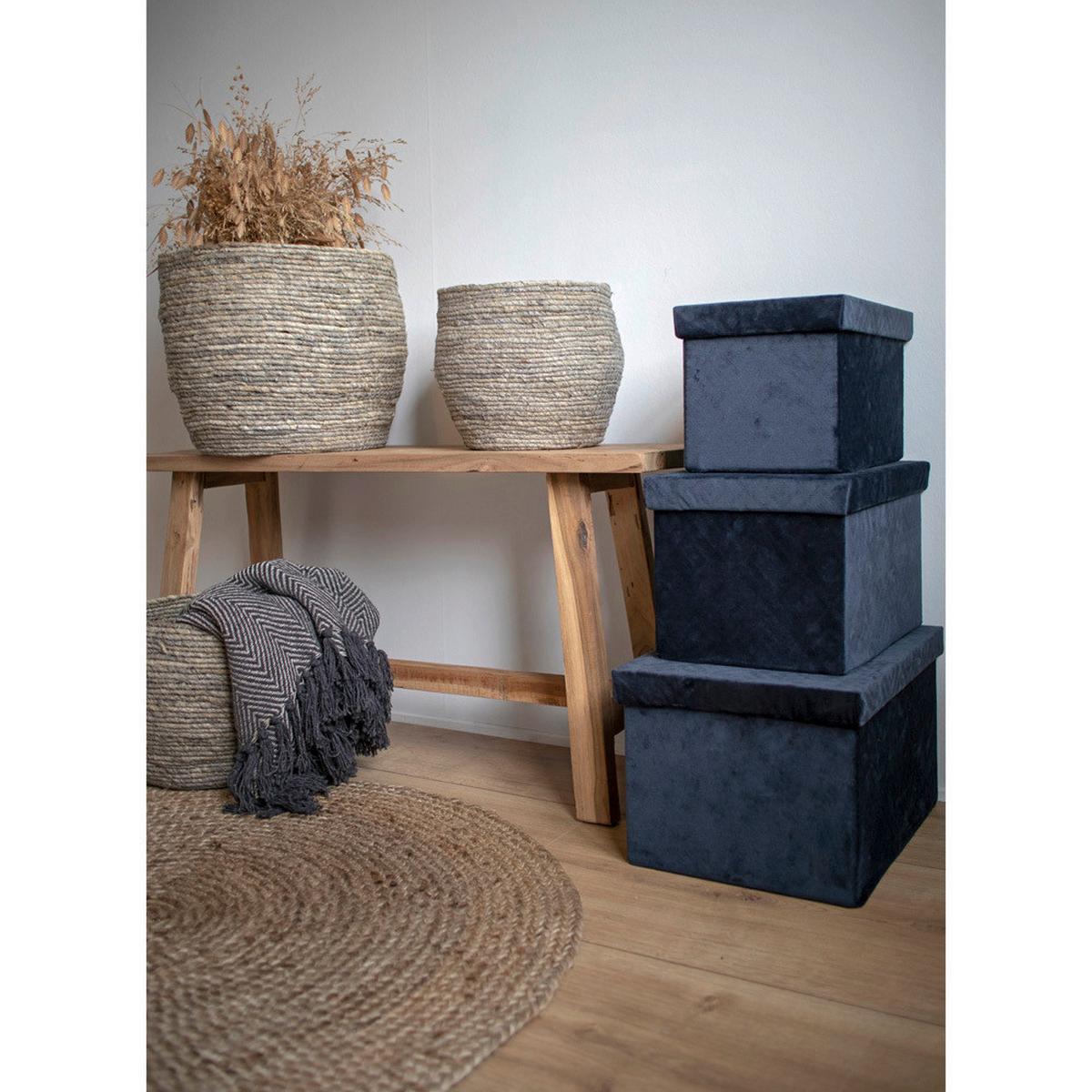 Korbset Tivoli Baskets Grau, 3er Set - Grau, Design, Holz (24cm)