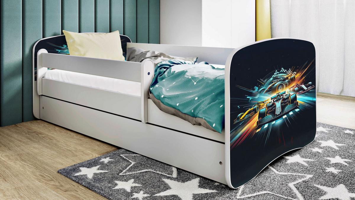 Otroška Postelja Babydreams, Bela, 80x160cm - bela/barve breze, Moderno, tekstil/leseni material (80/160cm) - MID.YOU