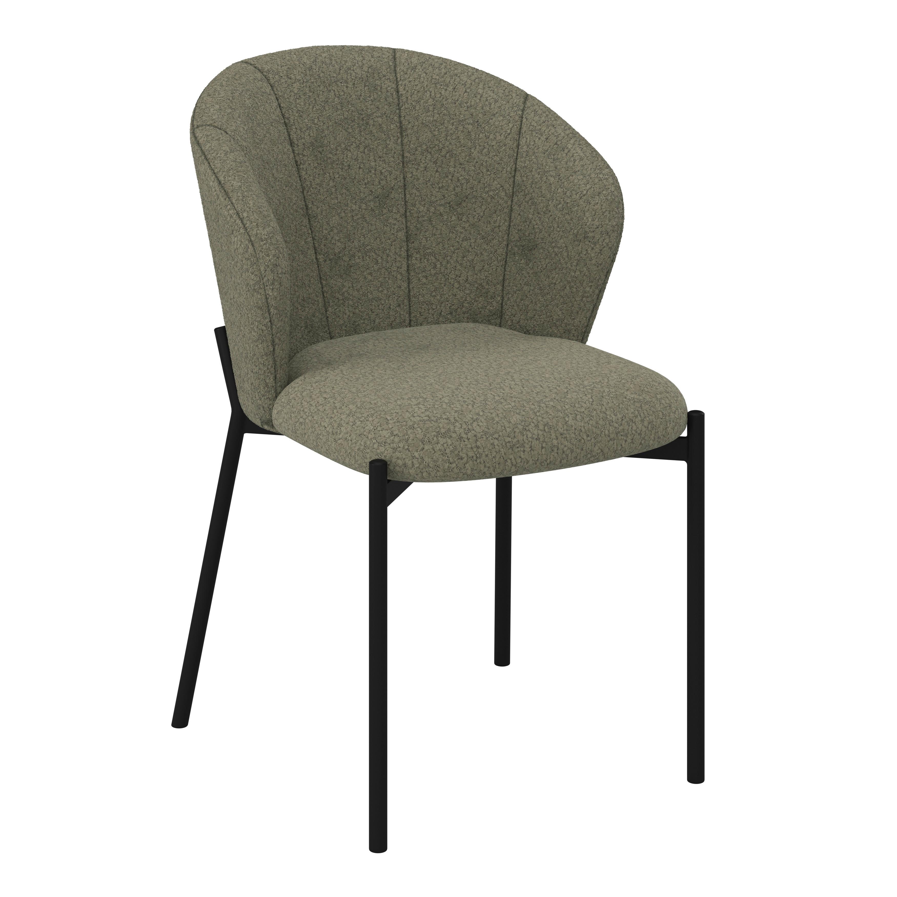 STOL ZOEY - grön/svart, Modern, metall/trä (48/79/61cm) - Bessagi Home