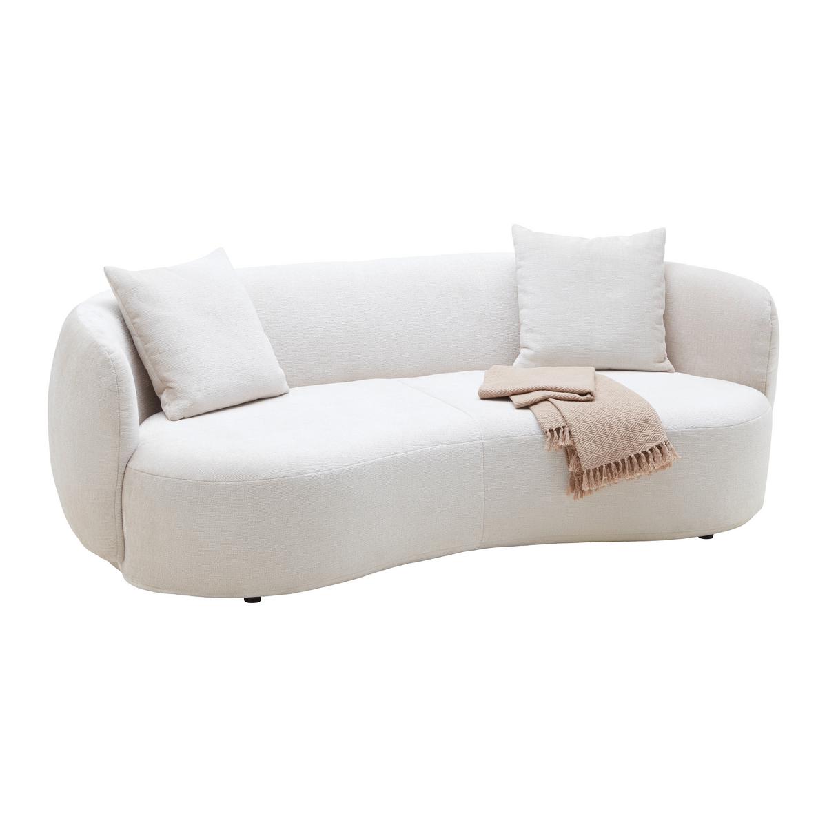 Velika Zofa Leonas, Bež, Polkrožna - črna/bež, Moderno, umetna masa/tekstil (235/72/110cm) - Premium Living
