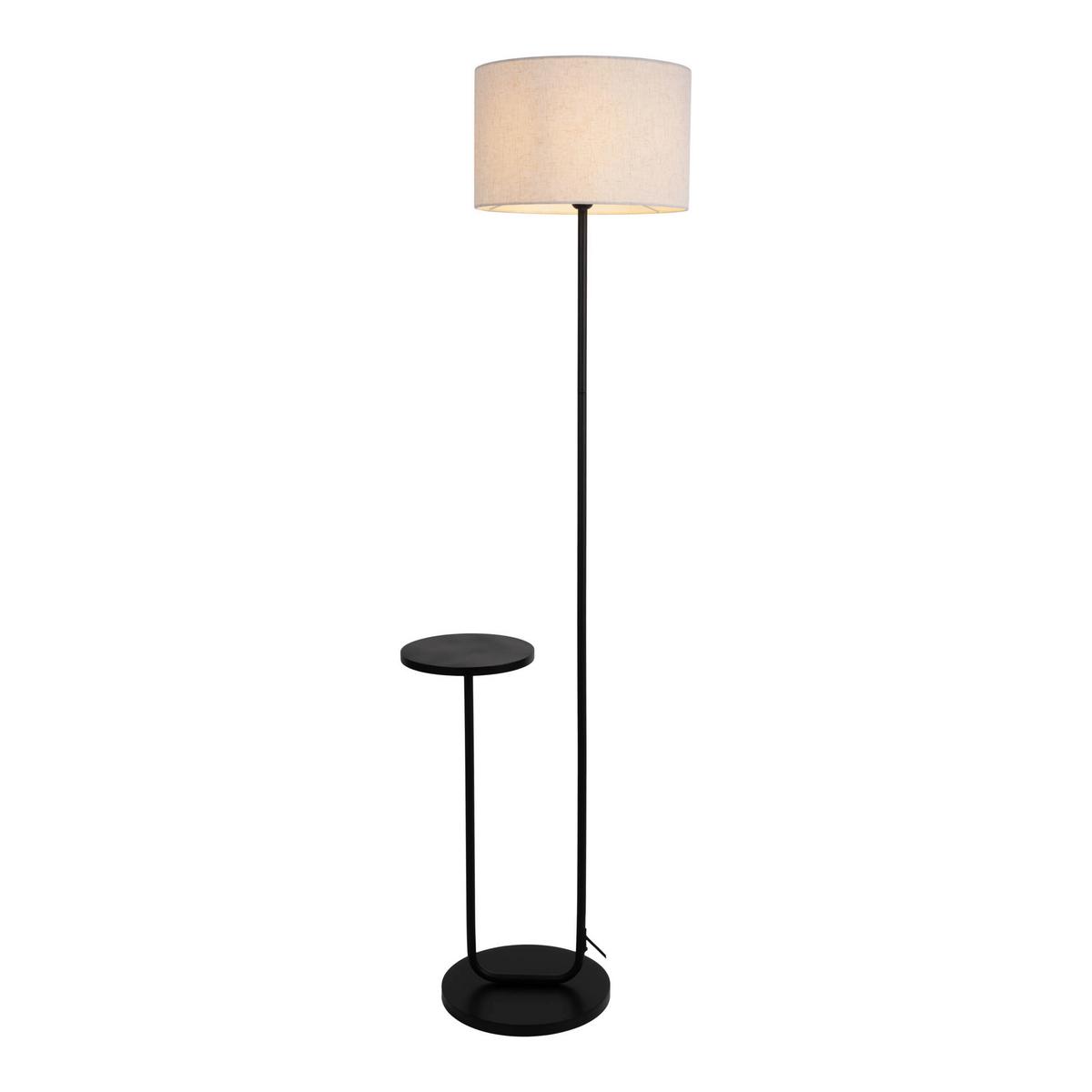 Stehleuchte Tordis Schwarz/Weiß max. 40 Watt - Schwarz/Weiß, KONVENTIONELL, Kunststoff/Textil (50/35/157cm) - Näve
