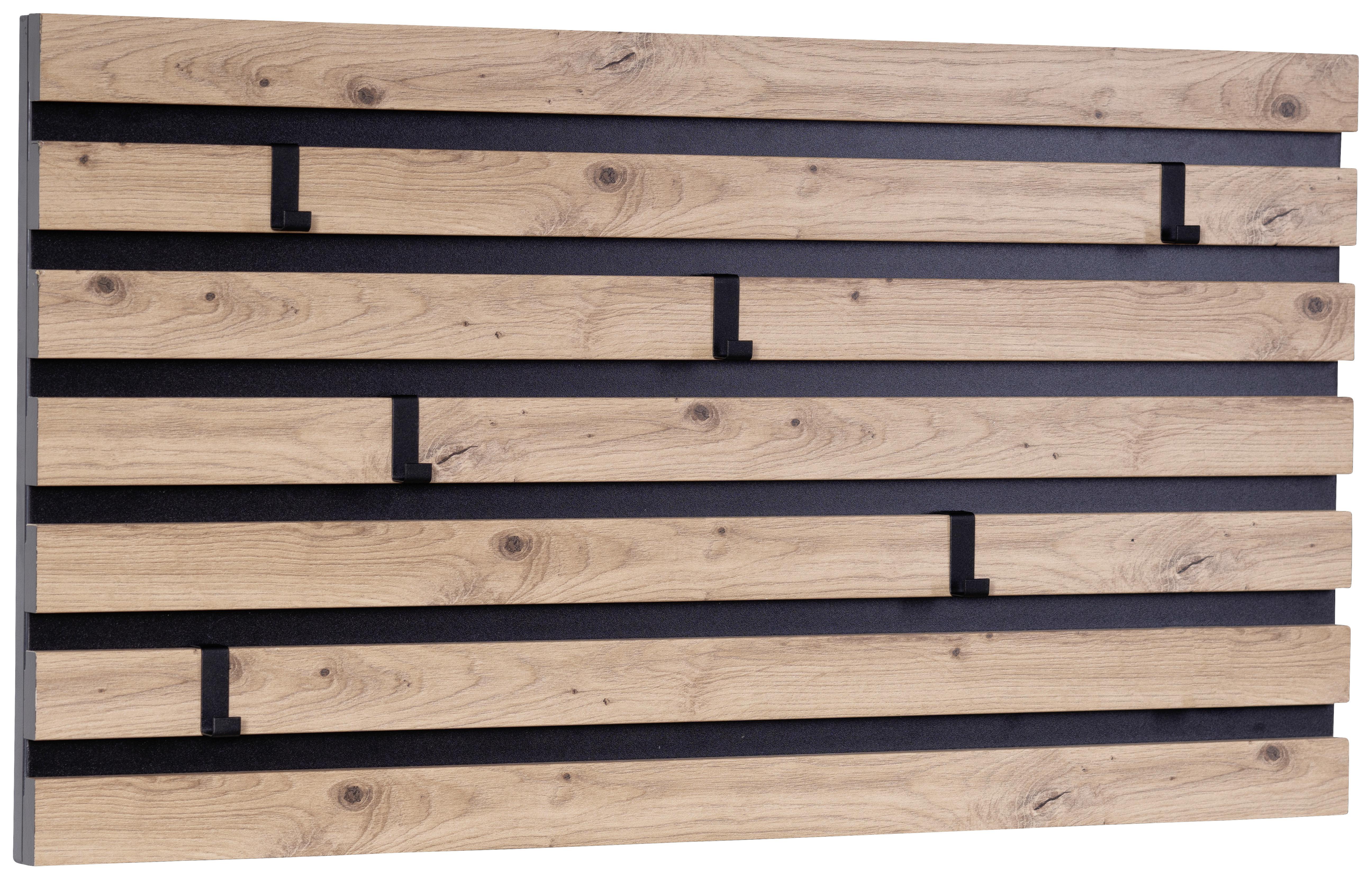 WIESZAK ŚCIENNY TIP 1 - czarny/brązowy, Design, materiał drewnopochodny (80/40/4cm) - Xora