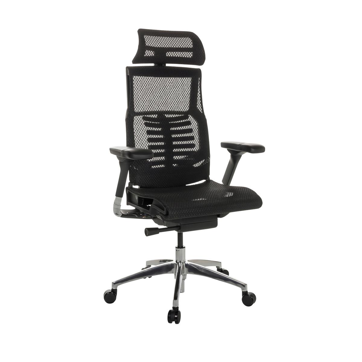 Pisarniški Stol Dynafit Ii, Črna - srebrne barve/črna, Basics, kovina/umetna masa (67/119-135/60cm) - MID.YOU