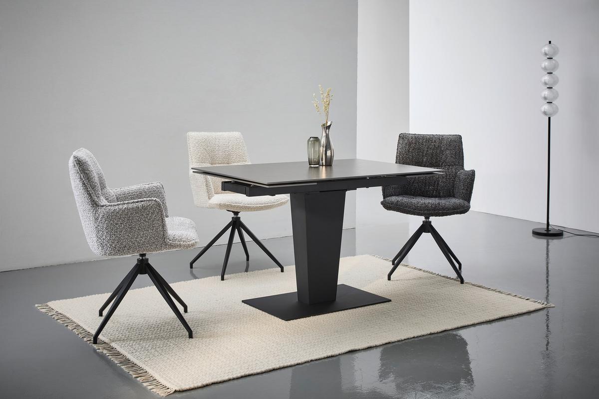 KRZESŁO Z PODŁOKIETNIKAMI OSAKA VENGA -EXKLUSIV- - ciemnoniebieski/czarny, Design, metal/tkanina (59/89,5/63cm) - Novel