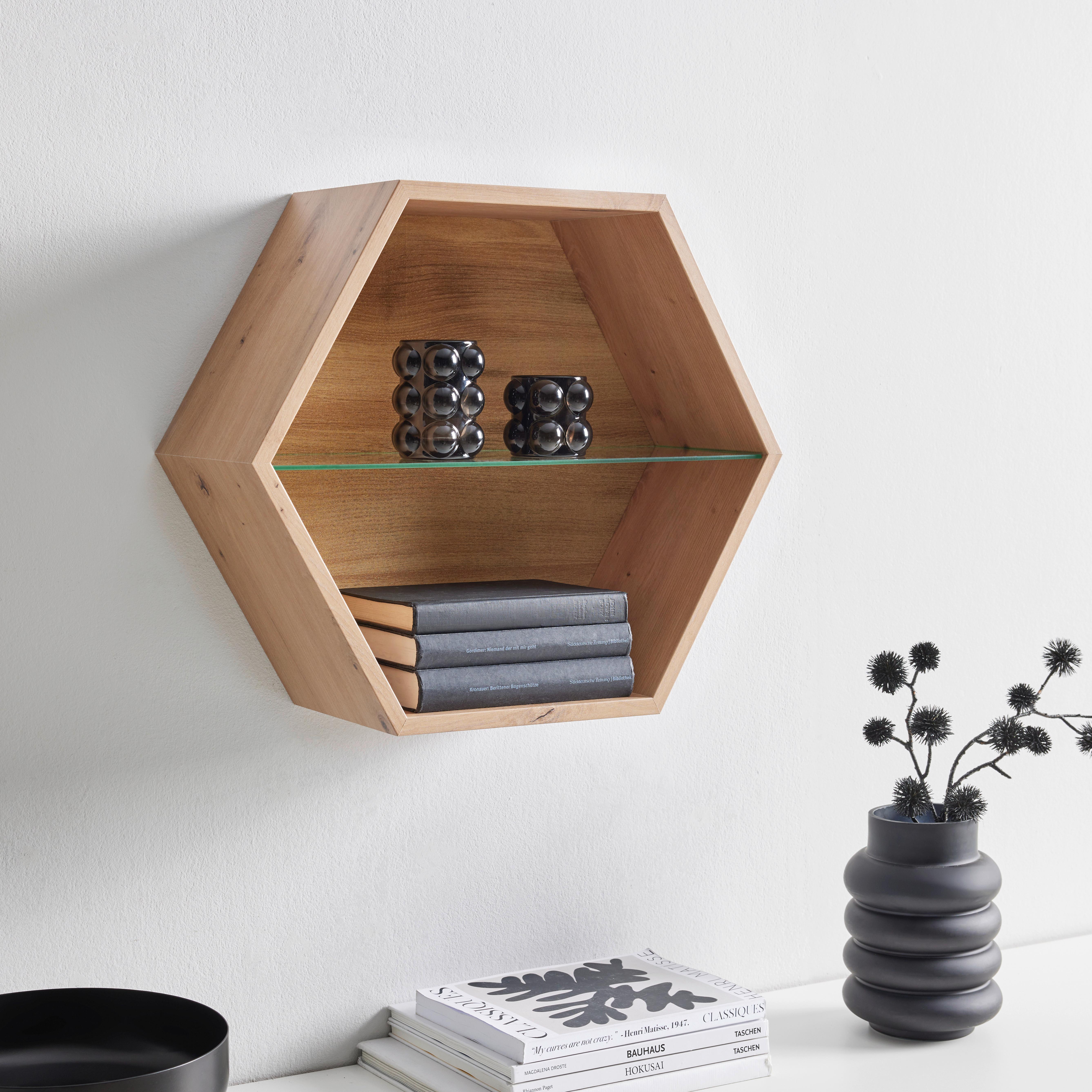 Etajeră de perete EDGE - stejar Artisan, Modern, material pe bază de lemn (51/44/19cm) - Modern Living