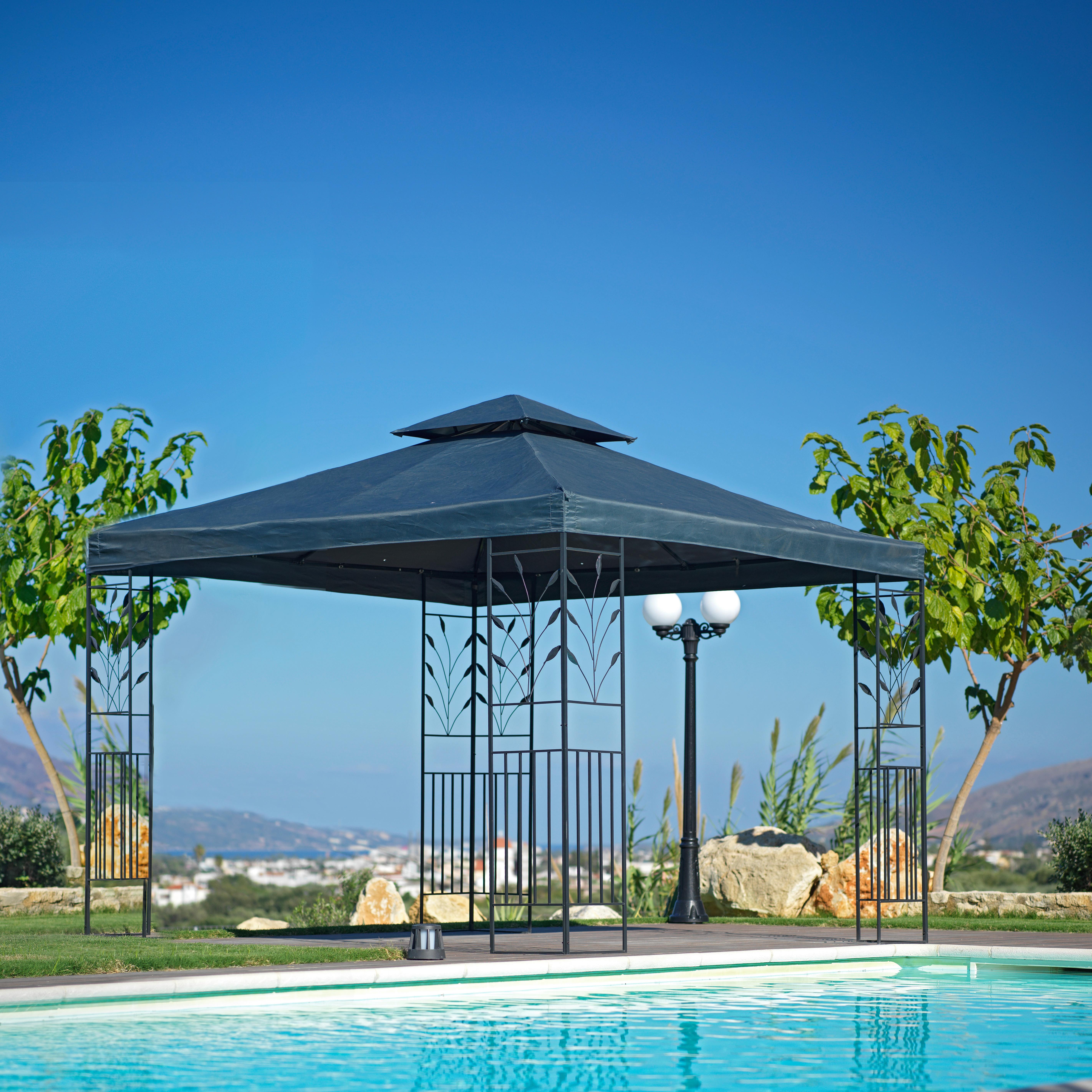 Pavillon Lana in Anthrazit - Dunkelgrau, MODERN, Textil (297/297/267cm) - Modern Living