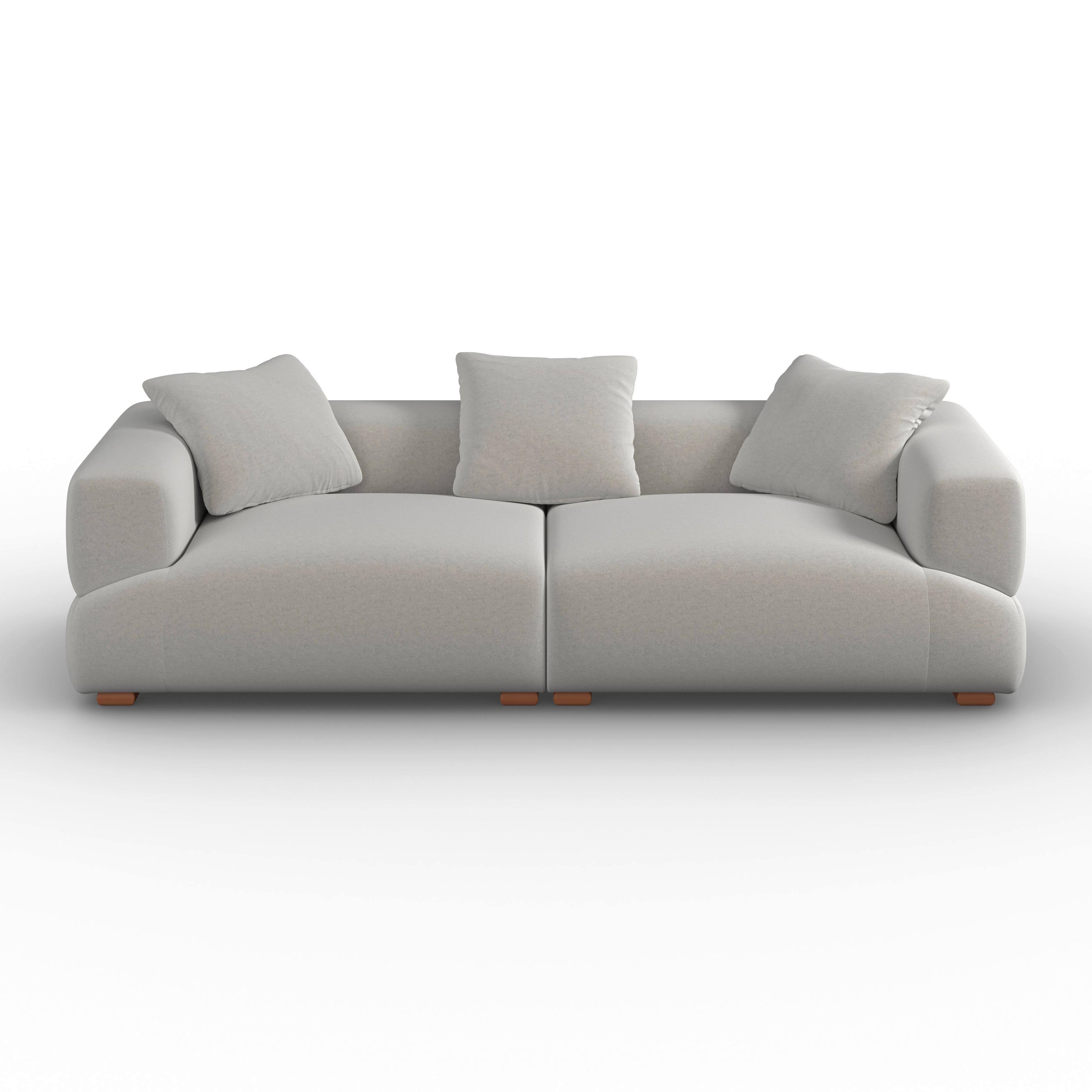 SOFFA TALIA - brun/grå, Modern, trä/textil (237/60,5/98cm) - Bessagi Home