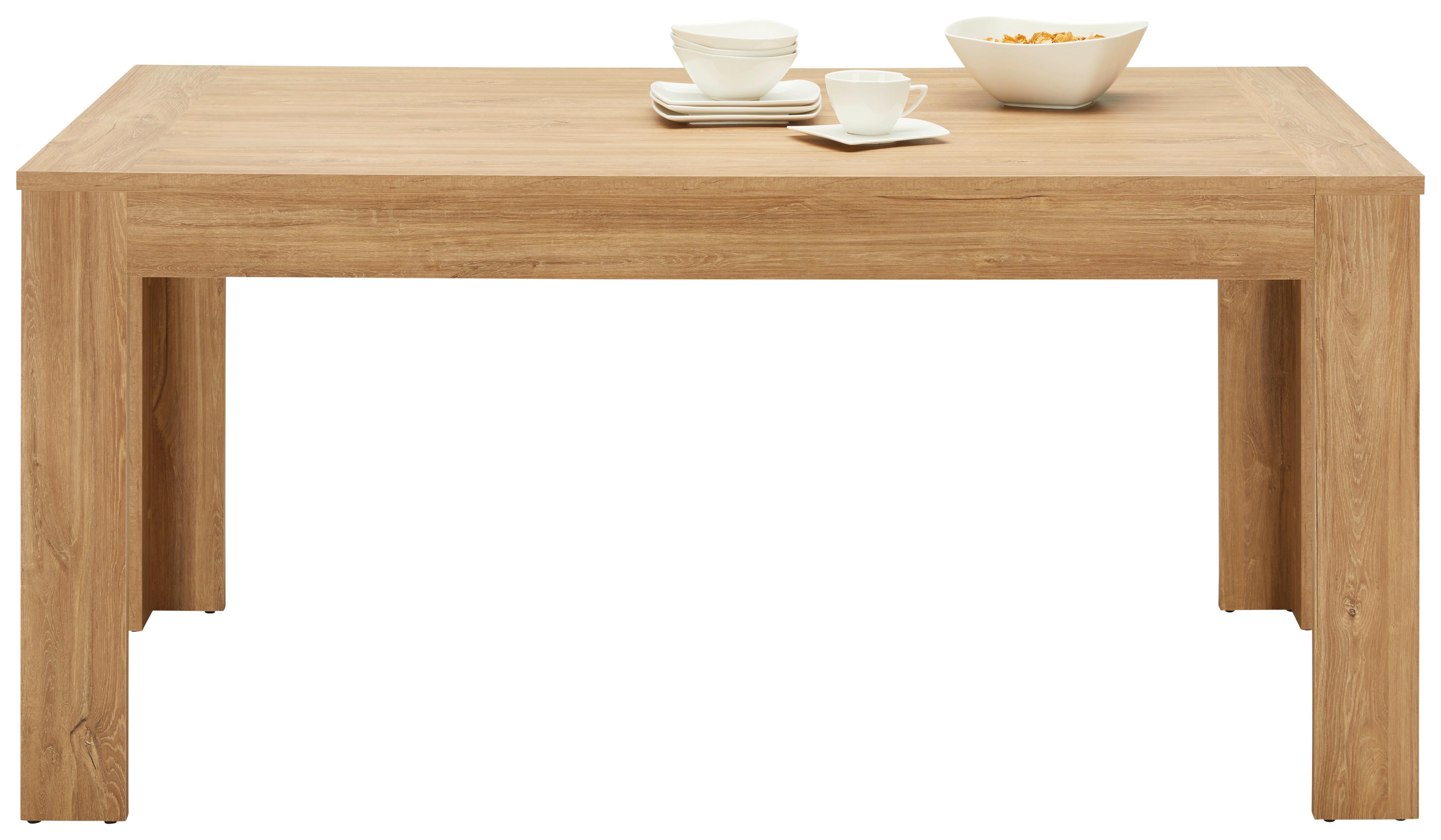 Kihúzható Asztal Leonardo - Tölgyfa, modern, Faalapú anyag (160-220/90/75,5cm) - Modern Living