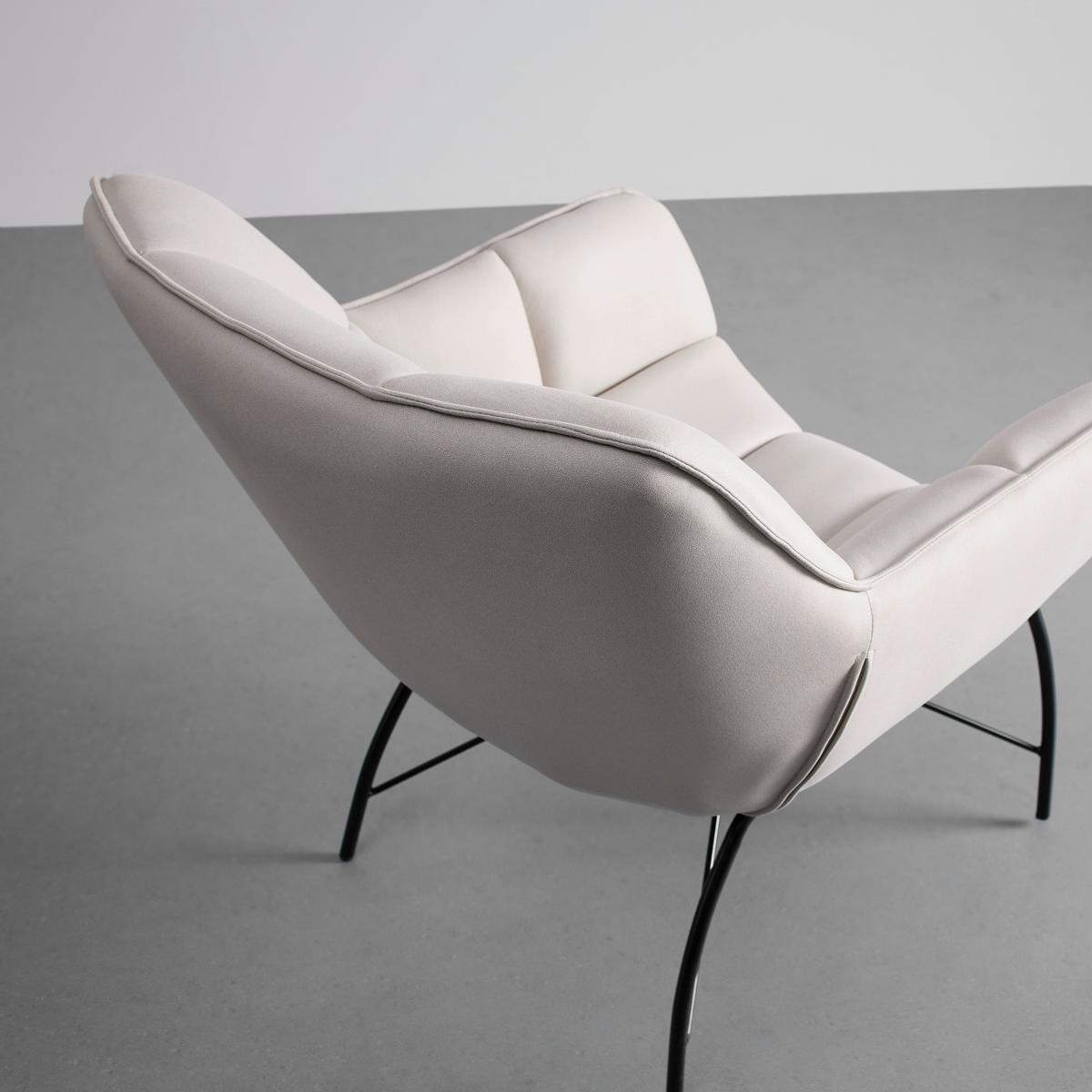 Sessel Robin ca. 72x78 cm hellgrau - Hellgrau/Schwarz, MODERN, Textil/Metall (72/78/81cm) - Bessagi Home