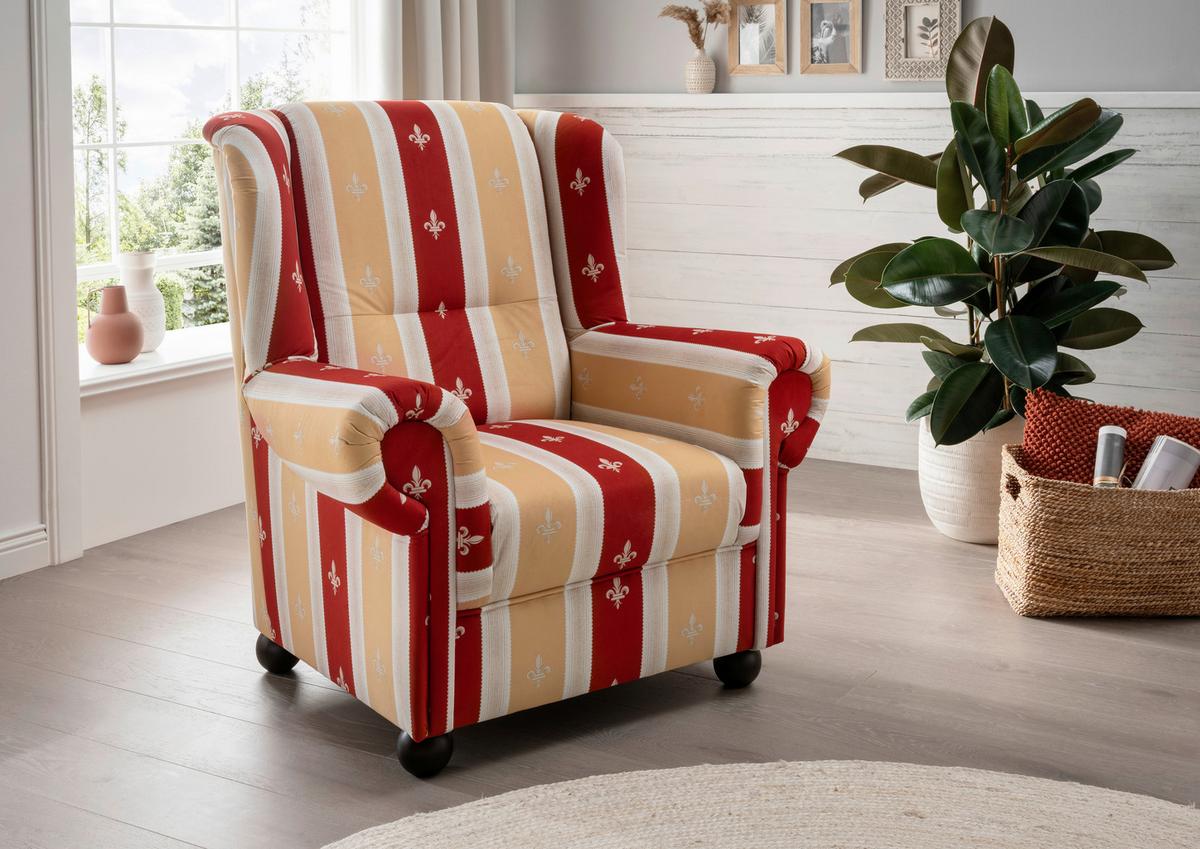 Sesselset Torello Rot Mikrofaser - Rot, KONVENTIONELL, Holz/Textil (92/102/145cm) - Livetastic