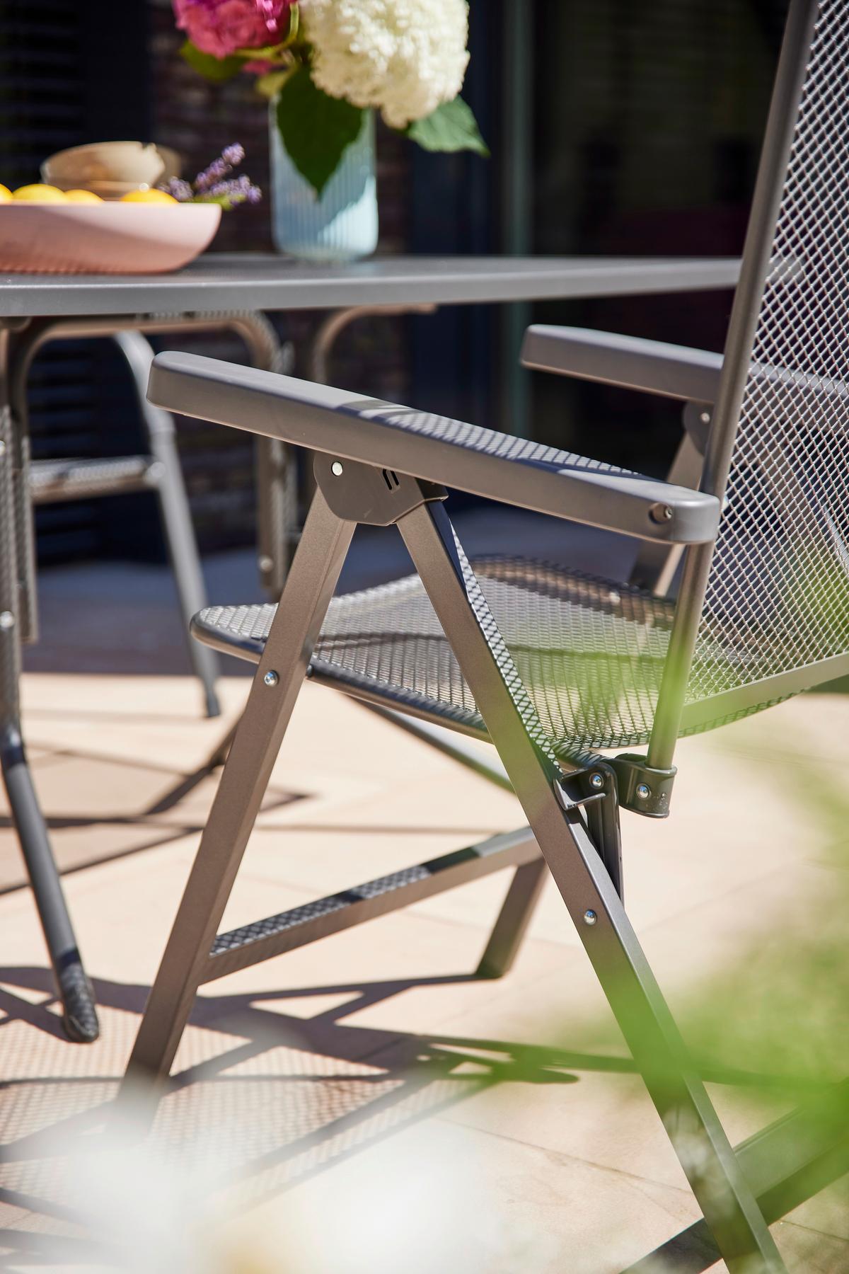 GARTENKLAPPSESSEL P23493 - Anthrazit, KONVENTIONELL, Metall (65/103/60cm) - Siena Garden