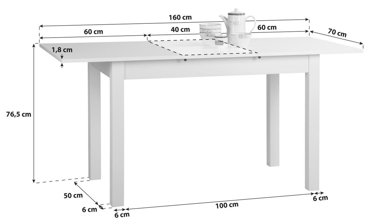 STÓŁ DO JADALNI COBURG 120 - biały, Design, materiał drewnopochodny (120/70/76,5cm) - Carryhome