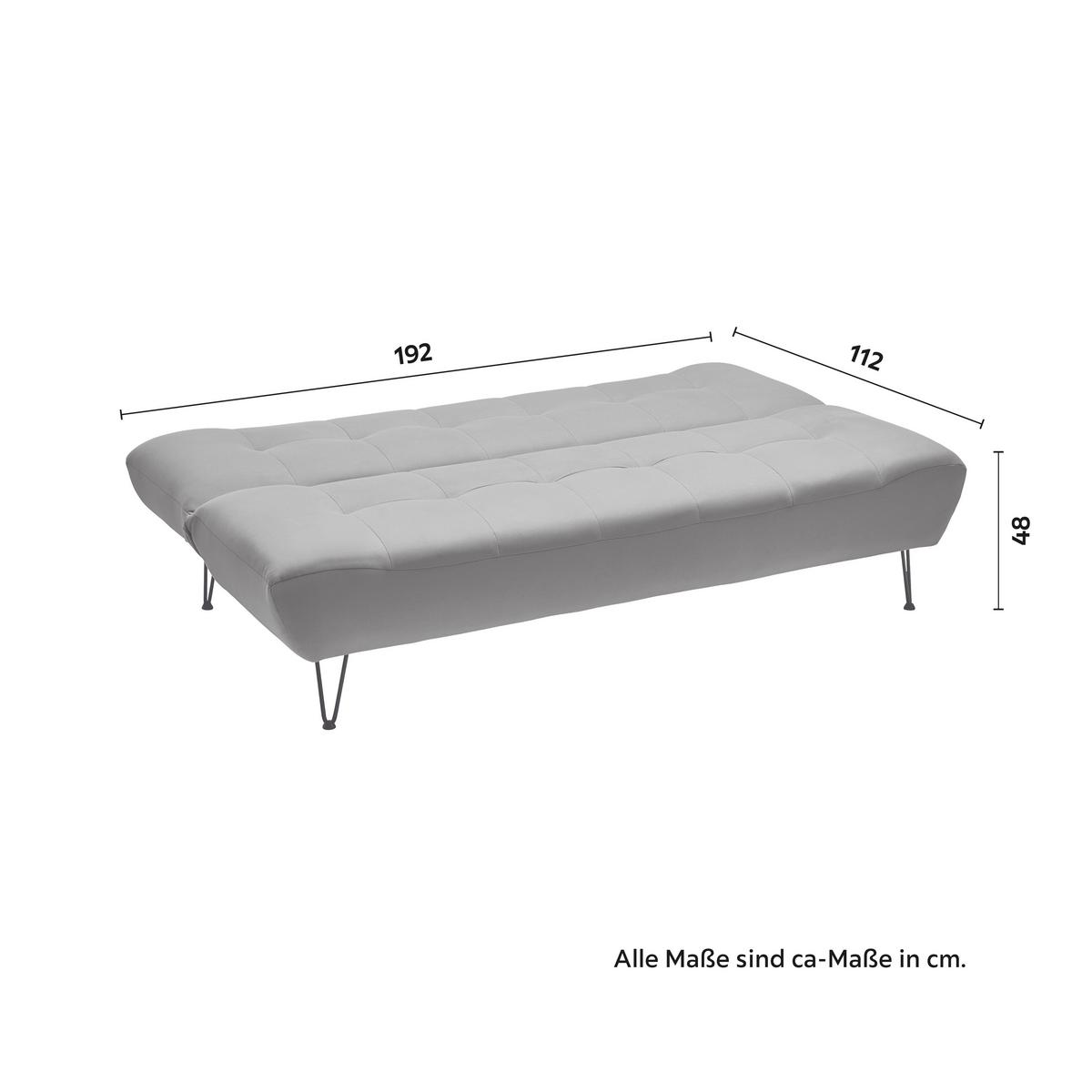Zofa S Posteljno Funkcijo Geli, Temno Siva - temno siva/črna, Moderno, kovina/tekstil (192/88/97cm) - Bessagi Home