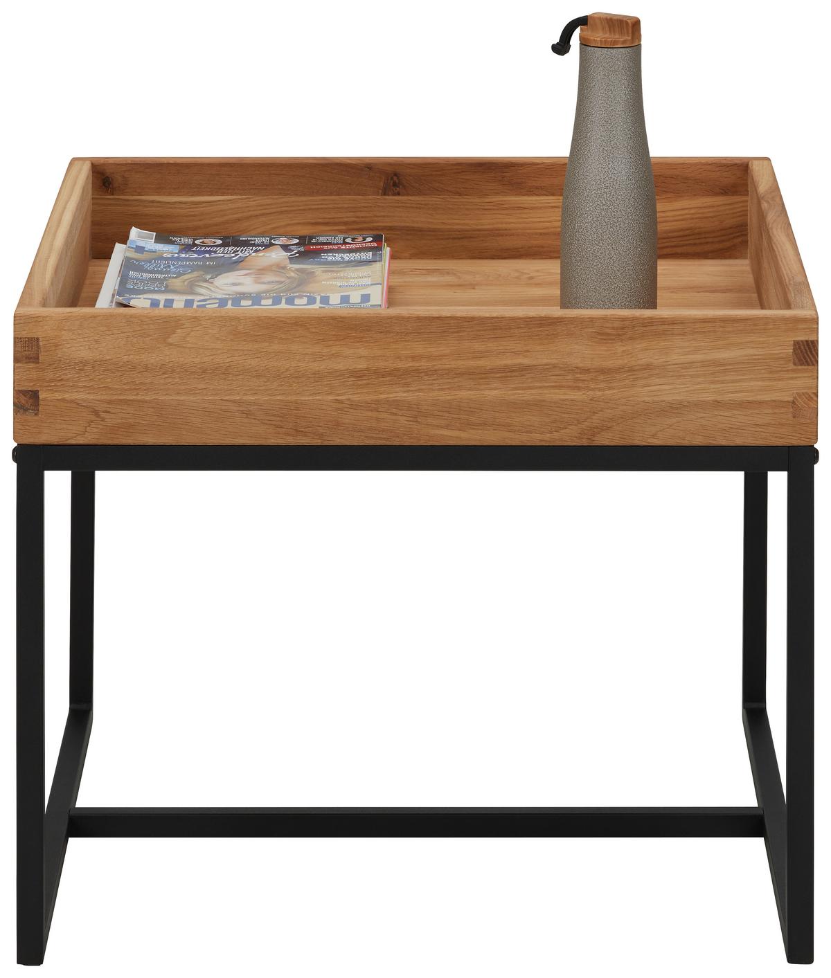 Couchtisch in Eichefarben - Eichefarben/Schwarz, Lifestyle, Holz/Metall (60/60/50cm) - Zandiara