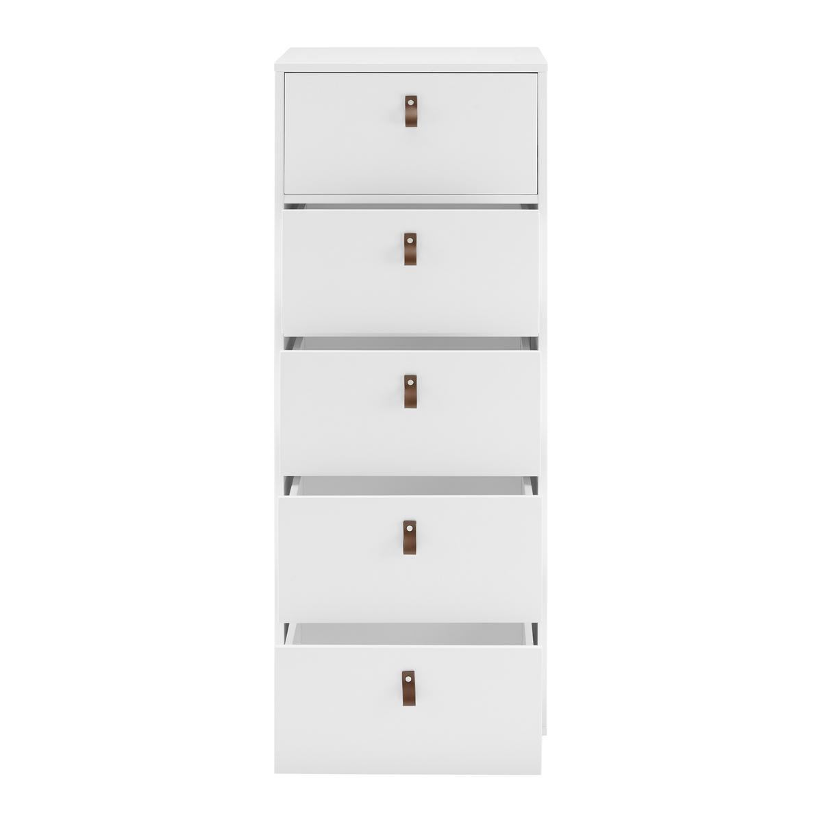 Kommode "Mick", weiß, MDF - Schwarz/Braun, MODERN, Kunststoff (46/119,5/40cm) - Bessagi Home