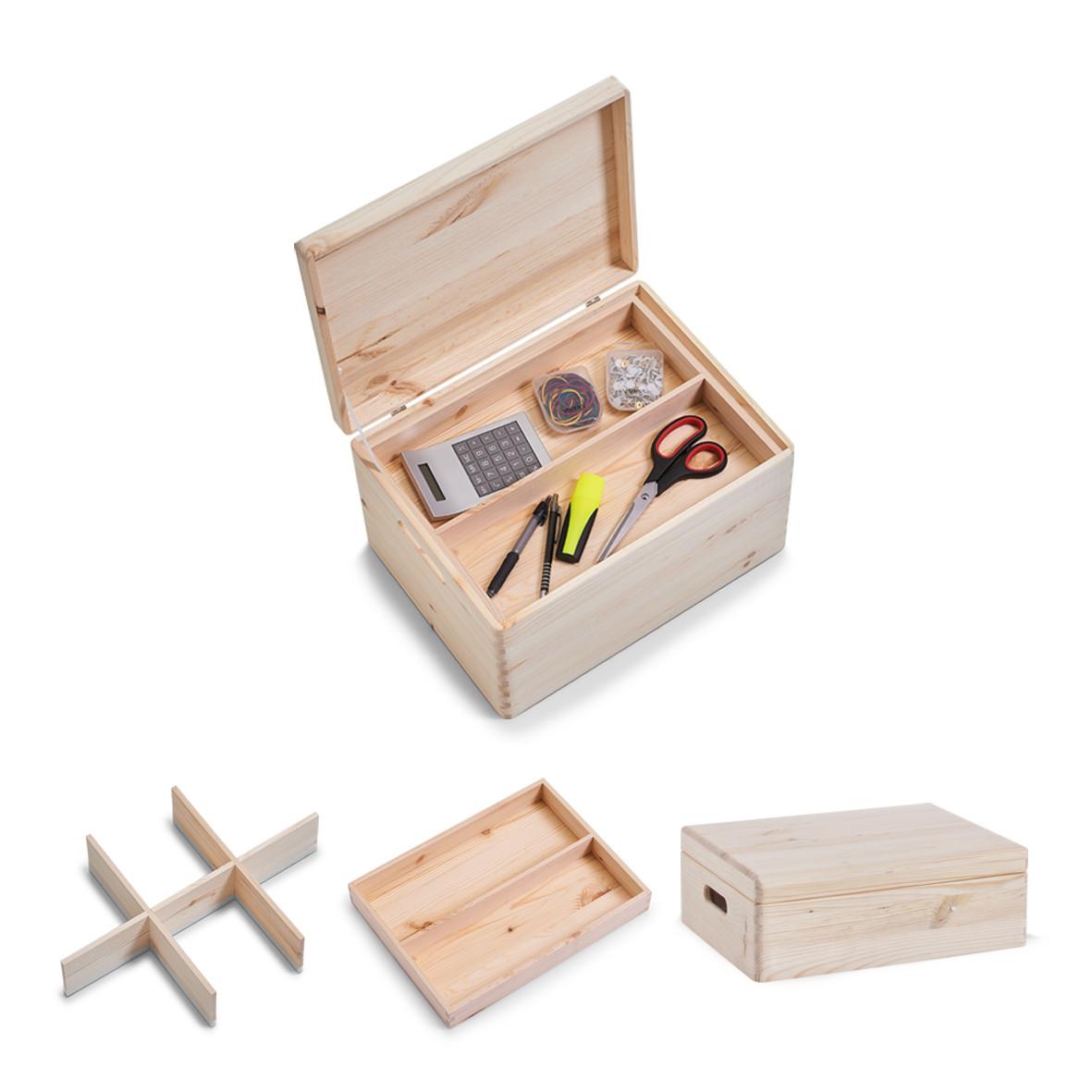 Organizer Allzweckkisten-Set Naturfarben - Naturfarben, Basics, Holz (40/14/30cm) - Zeller Present