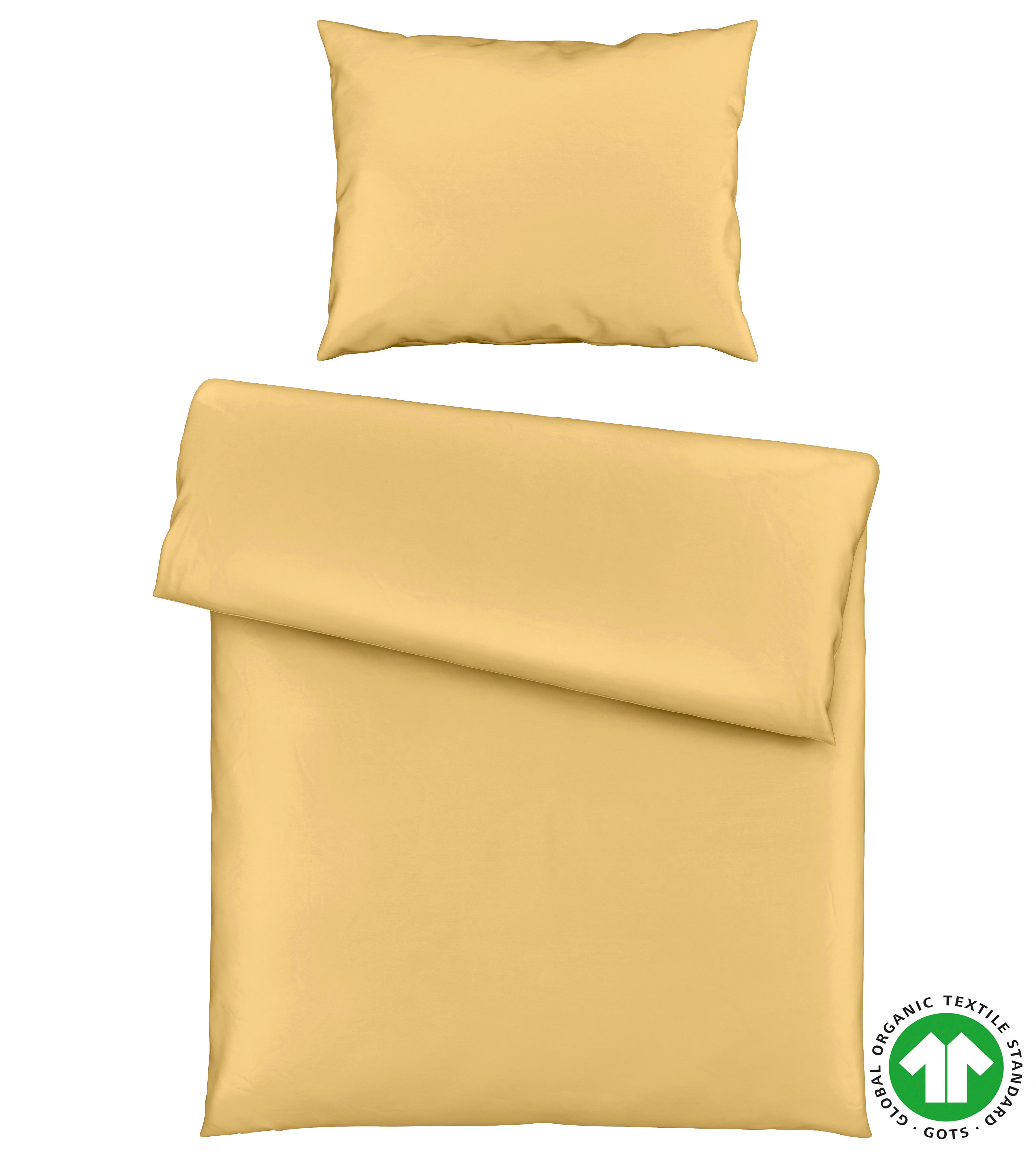 Bettwäsche Bio-Eva in Gelb ca. 140x200cm - Gelb, MODERN, Textil (140/200cm) - ecoTree