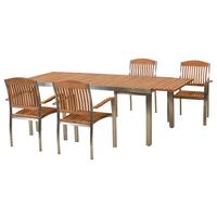 Vrtni Set Keros, 5-Delni - srebrne barve/naravne barve, Moderno, kovina/les - Gardenson