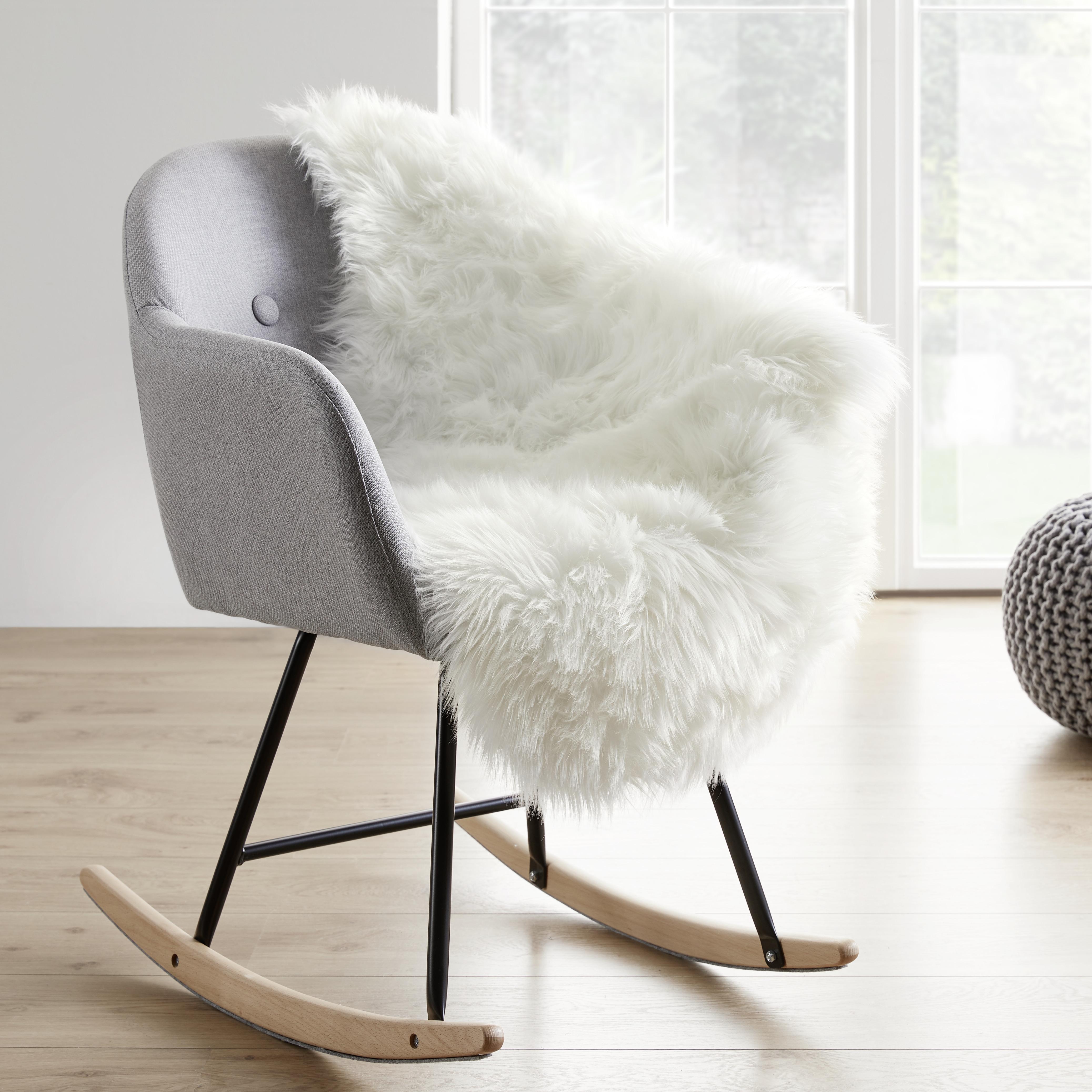 Schaffell Alena in Weiß ca. 90x60cm - Weiß, MODERN, Textil (90/60cm) - Bessagi Home