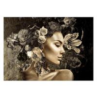 Glasbild Schwarz/Goldfarben ca.70x100cm - Goldfarben/Schwarz, Basics, Glas/Papier (70/100cm)