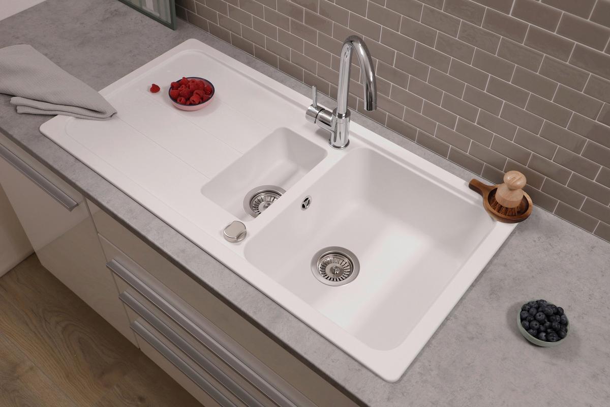 Pomivalno Korito Austin, 100x50cm - bela, Design, kamen (100/20/50cm) - Respekta