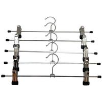 Hosenbügel Tom aus Metall, 5er Set - Chromfarben/Schwarz, Kunststoff/Metall (11/35cm) - Modern Living