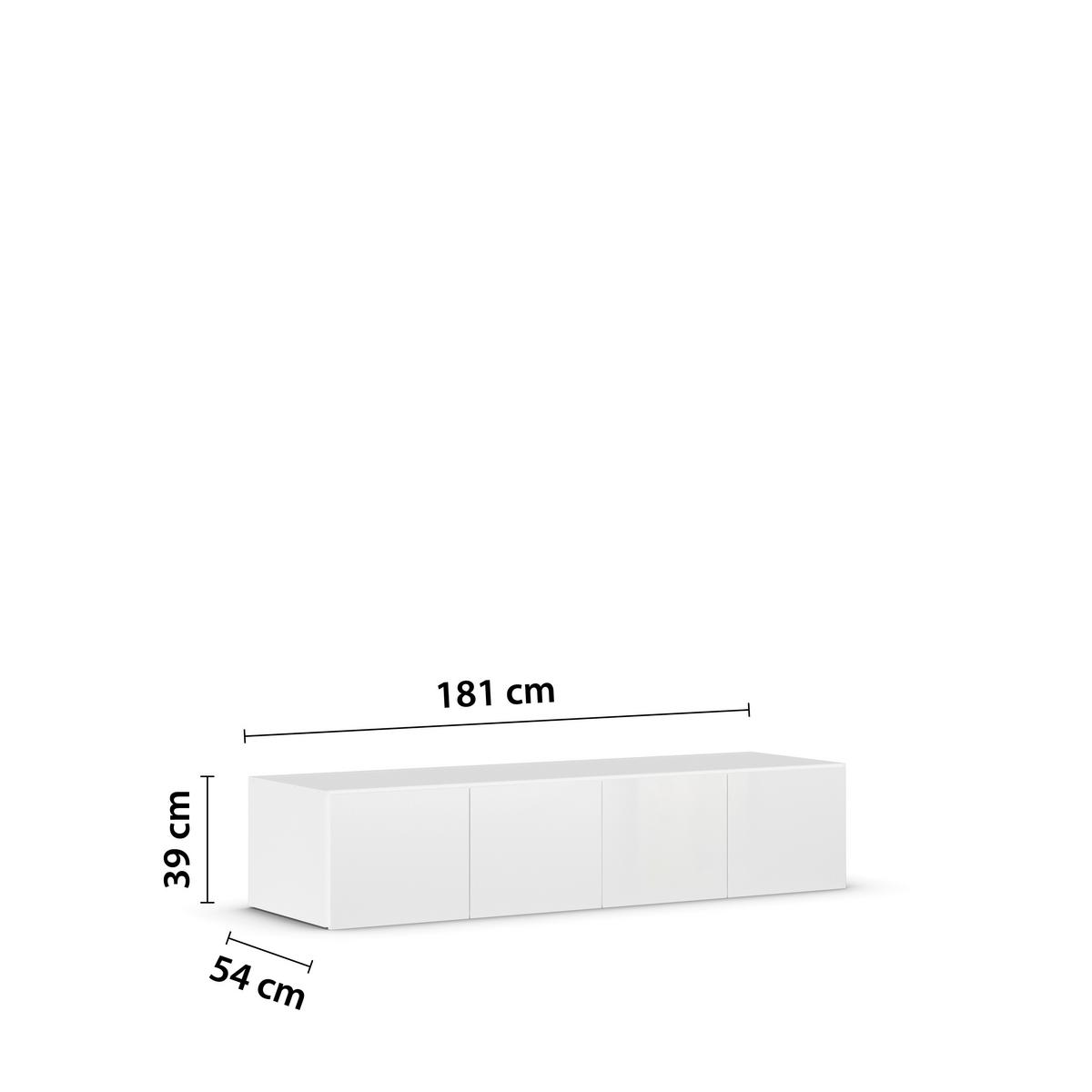 Nastavak Ormara Max - bijela/bijela visoki sjaj, Konvencionalno, drvni materijal (181/39/54cm) - Modern Living