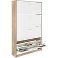 Schuhschrank Weiß/Eichefarben - Chromfarben/Eichefarben, MODERN, Holzwerkstoff/Kunststoff (93/162/25cm) - Mömax modern living Schuhschrank Weiß/Eichefarben - Chromfarben/Eichefarben, MODERN, Holzwerkstoff/Kunststoff (93/162/25cm) - Mömax modern living