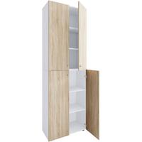 AKTENSCHRANK LONA XXL - Weiss/Sonoma Eiche, Design, Holzwerkstoff (70/220/39cm) - MID.YOU