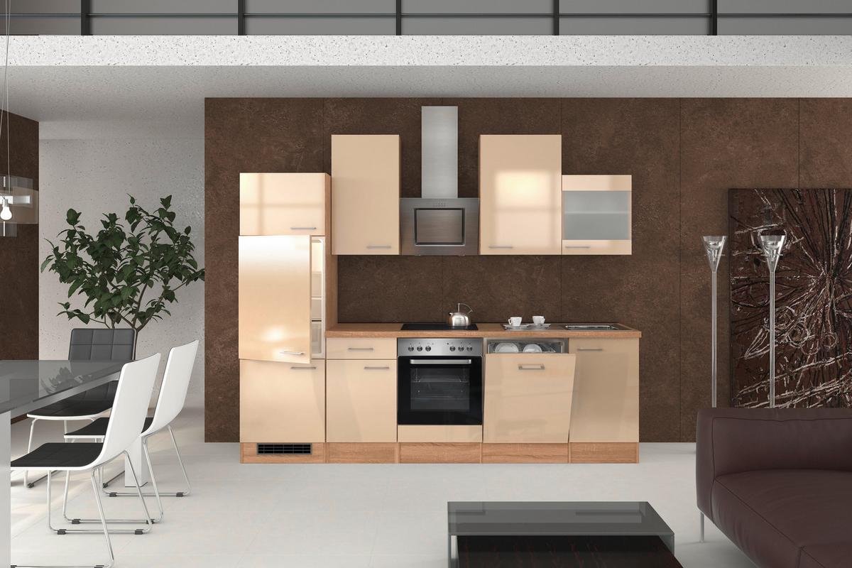 Kuhinjski Blok Z Aparati Nepal, Kašmir, Barva Hrasta - barve nerjavečega jekla/kašmir, Moderno, kovina/steklo (280cm) - FlexWell