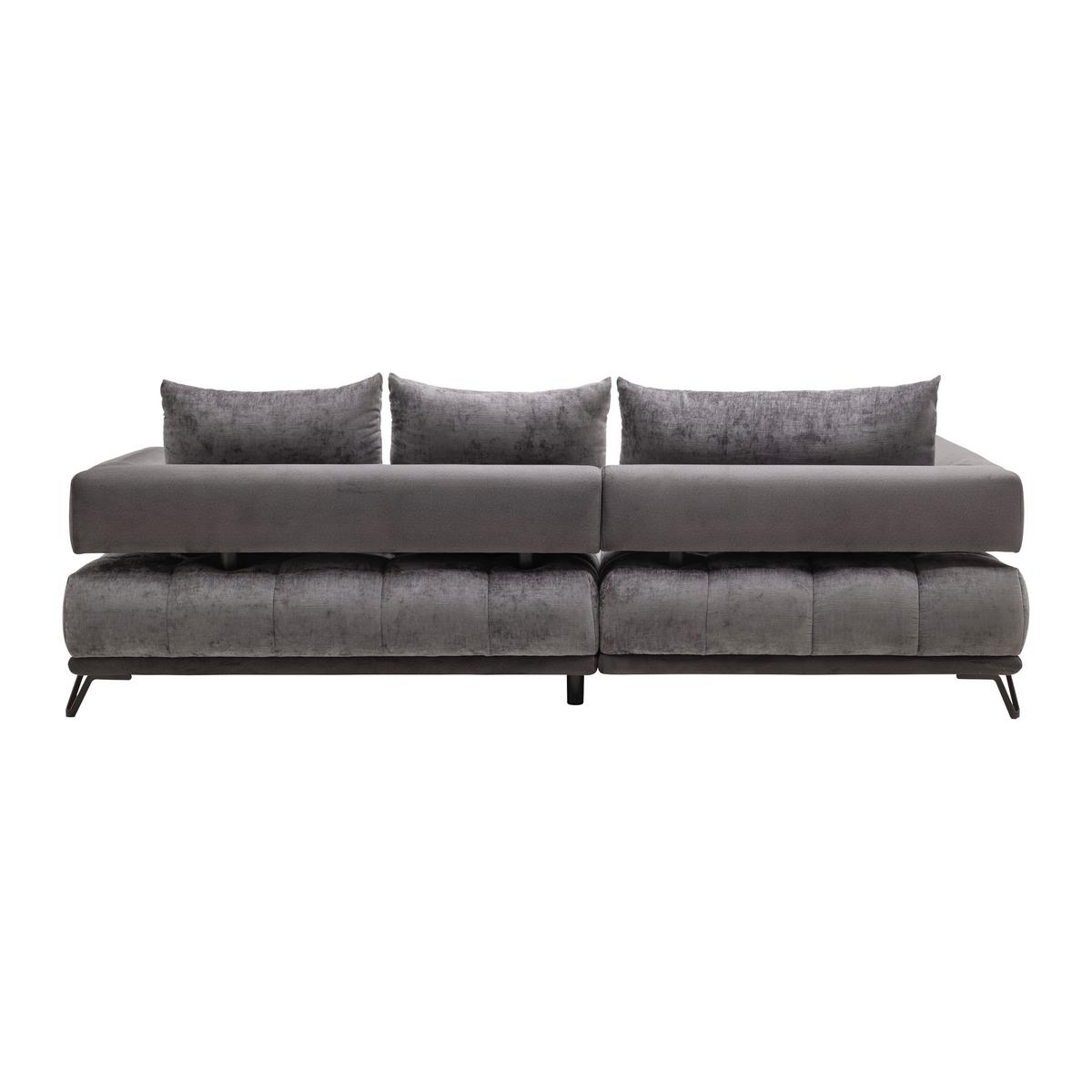 Ecksofa Morgan Graphitfarben - Graphitfarben/Schwarz, Modern, Textil/Metall (184/67-87/262cm) - Mömax