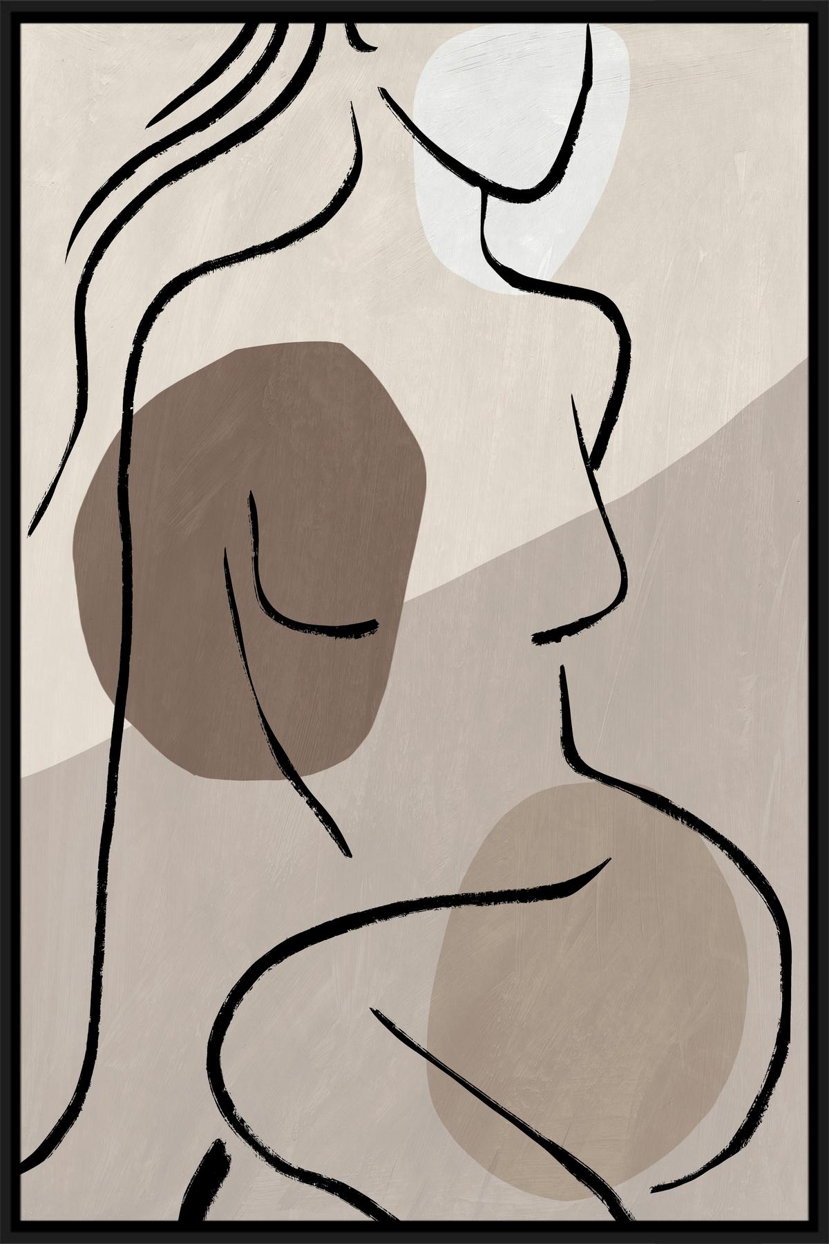 Keilrahmenbild Lotta ca. 60x90cm - Beige/Schwarz, MODERN, Holzwerkstoff/Kunststoff (60/90cm) - Premium Living