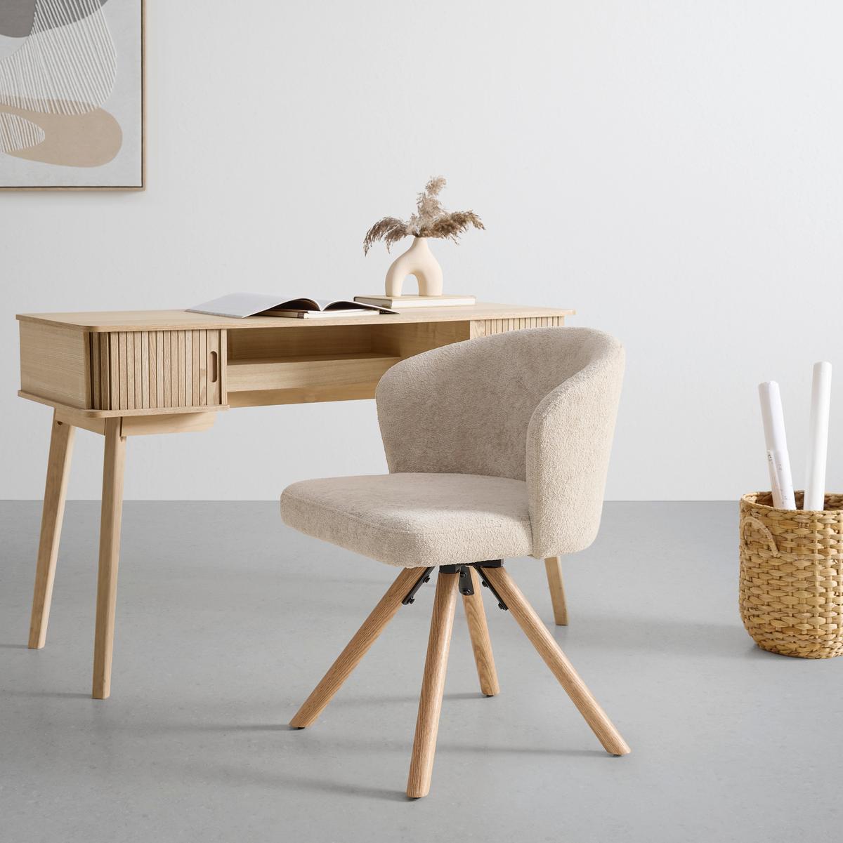 Stuhl Frida Beige/eichefarben - Eichefarben/Beige, Modern, Holz/Textil (57/76/57cm) - Mömax