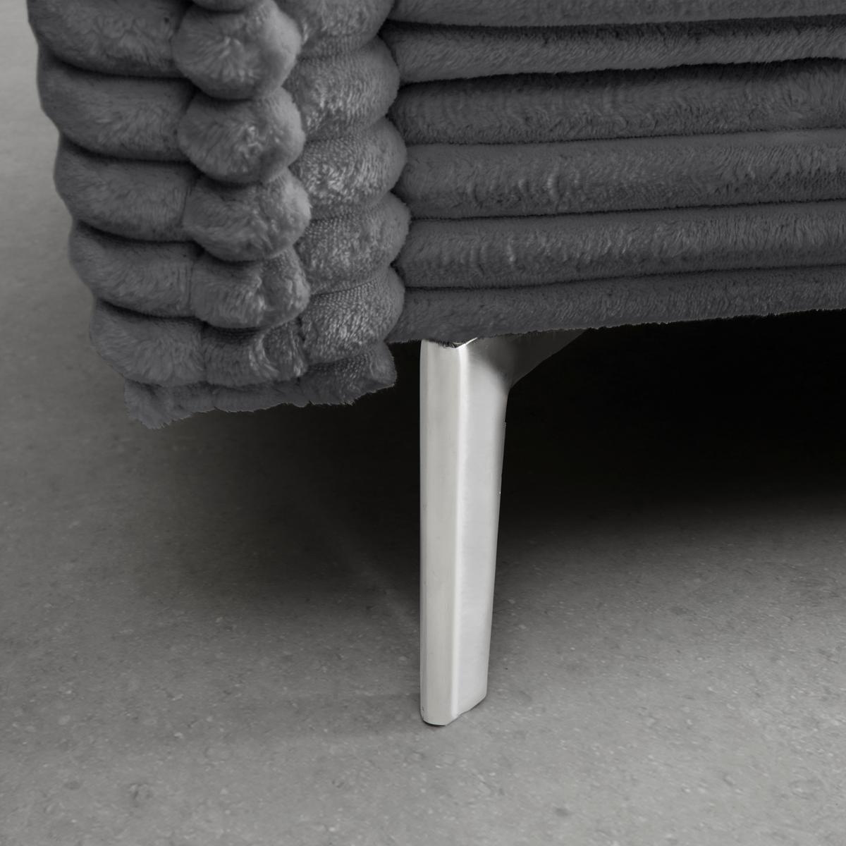 Mega Sofa Kiss - plavkastosiva/boje kroma, Moderno, drvo/metal (241/90/117cm) - Mömax
