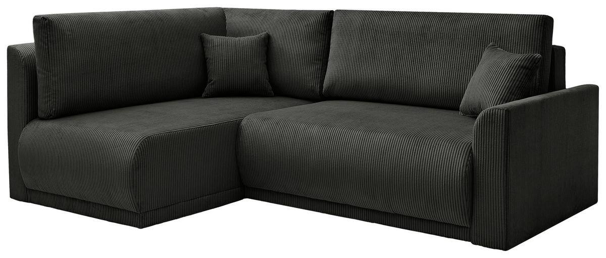 Kutna Garnitura Kim - crna, Moderno, drvo/tekstil (233/160cm) - Modern Living