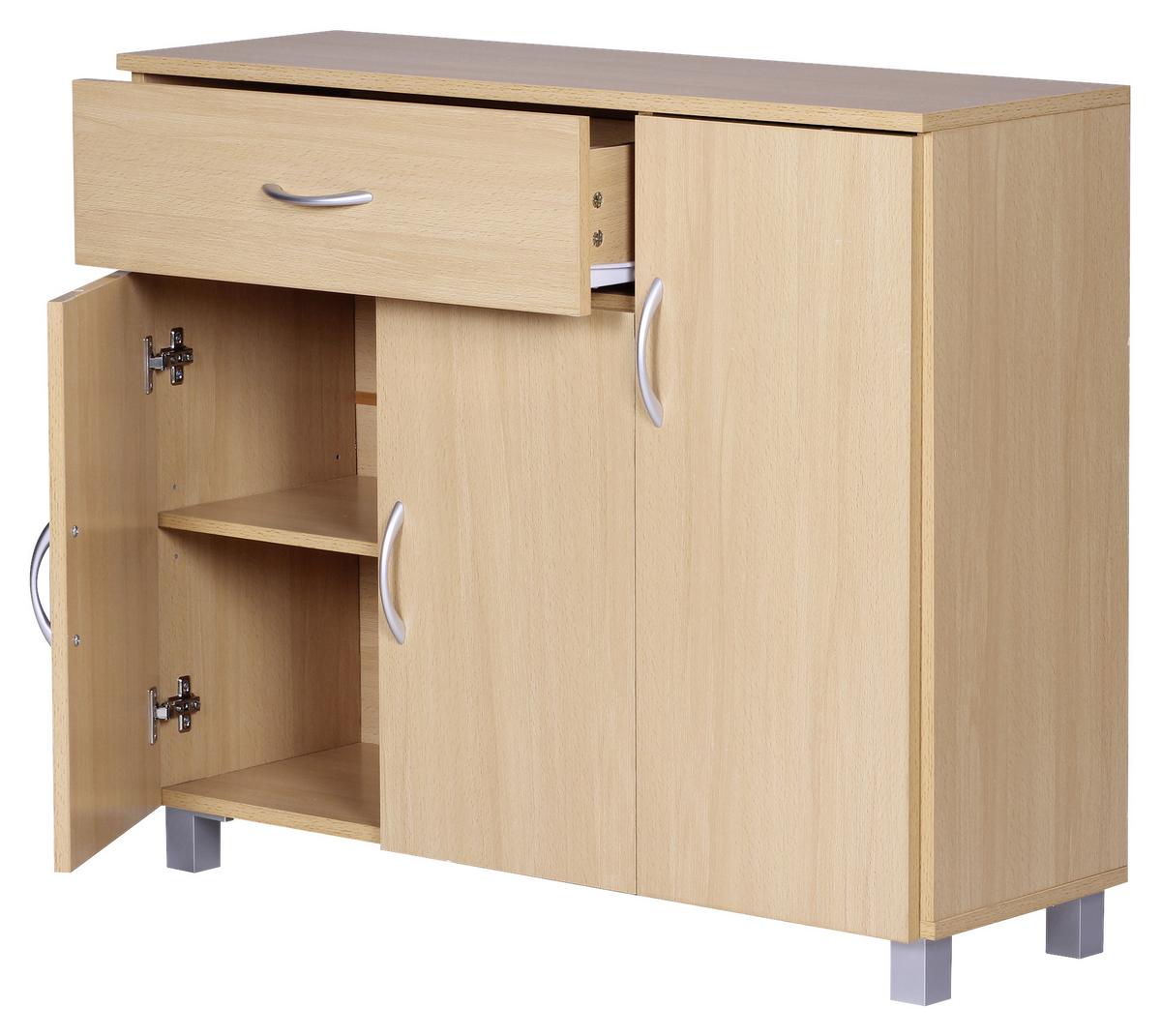 Komoda Jarry - siva/barve bukve, Konvencionalno, leseni material (90/75/30cm) - MID.YOU