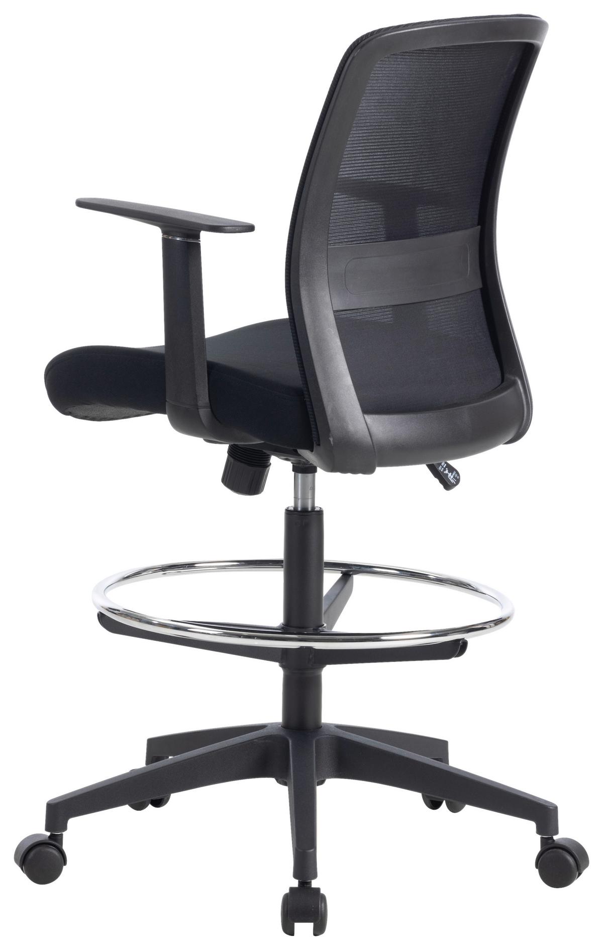 Drehstuhl Mirja Schwarz ca. 60x106-120x57cm - Schwarz, Design, Kunststoff/Textil (60/106-120/57cm) - Mömax