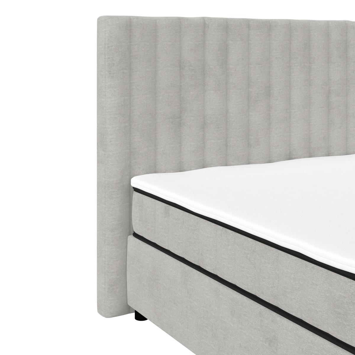 Box Krevet Maya C - svijetlo siva/crna, Moderno, drvni materijal/drvo (200/220cm) - Based