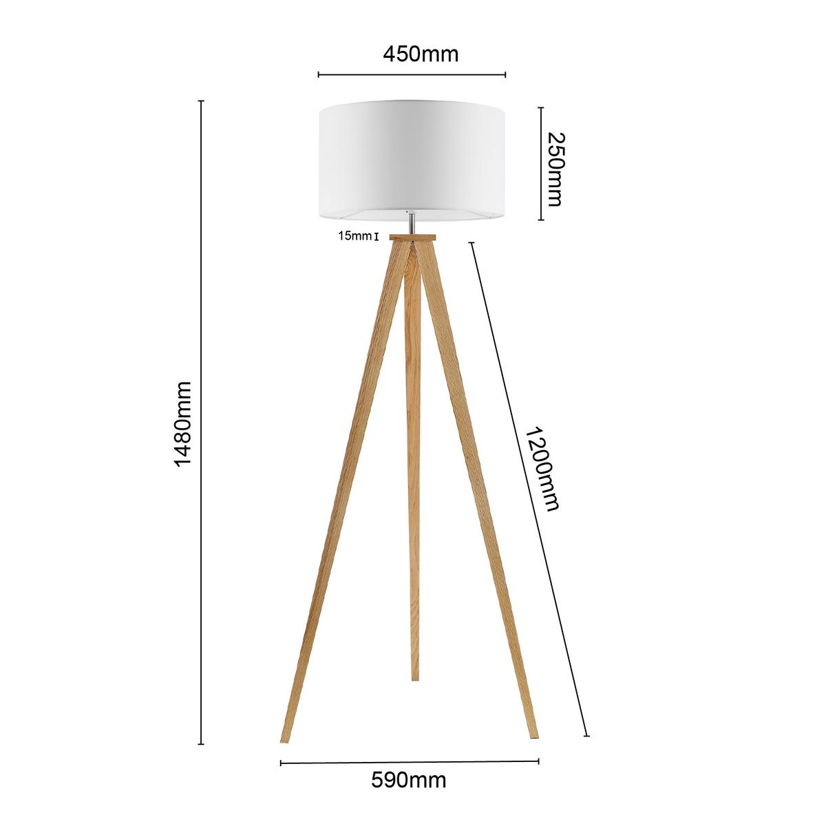 LAMPA STOJĄCA COLCHESTER *SBN* - kolor naturalny/biały, Konventionell, metal/tkanina (45/148cm) - Novel