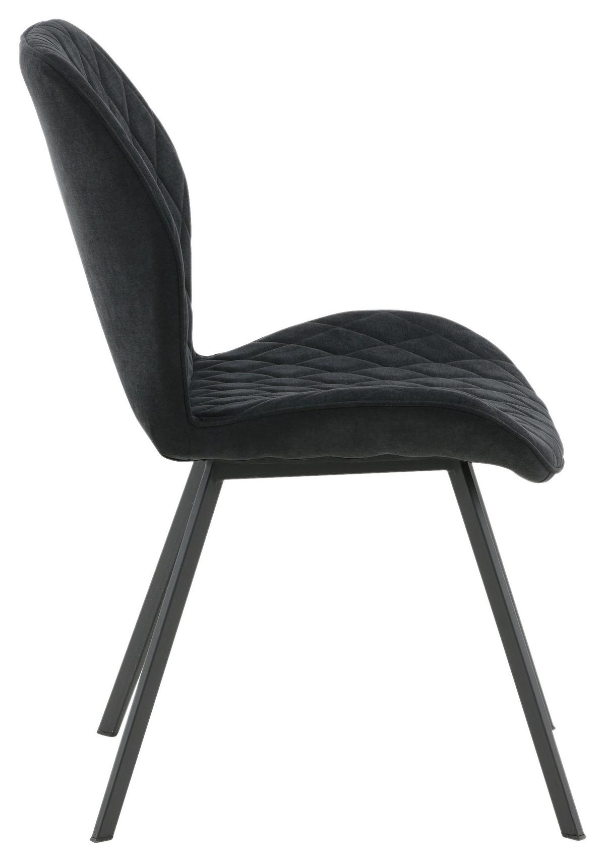STUHL-SET GEMMA - Schwarz, Design, Textil/Metall (50/90/63cm) - Livetastic