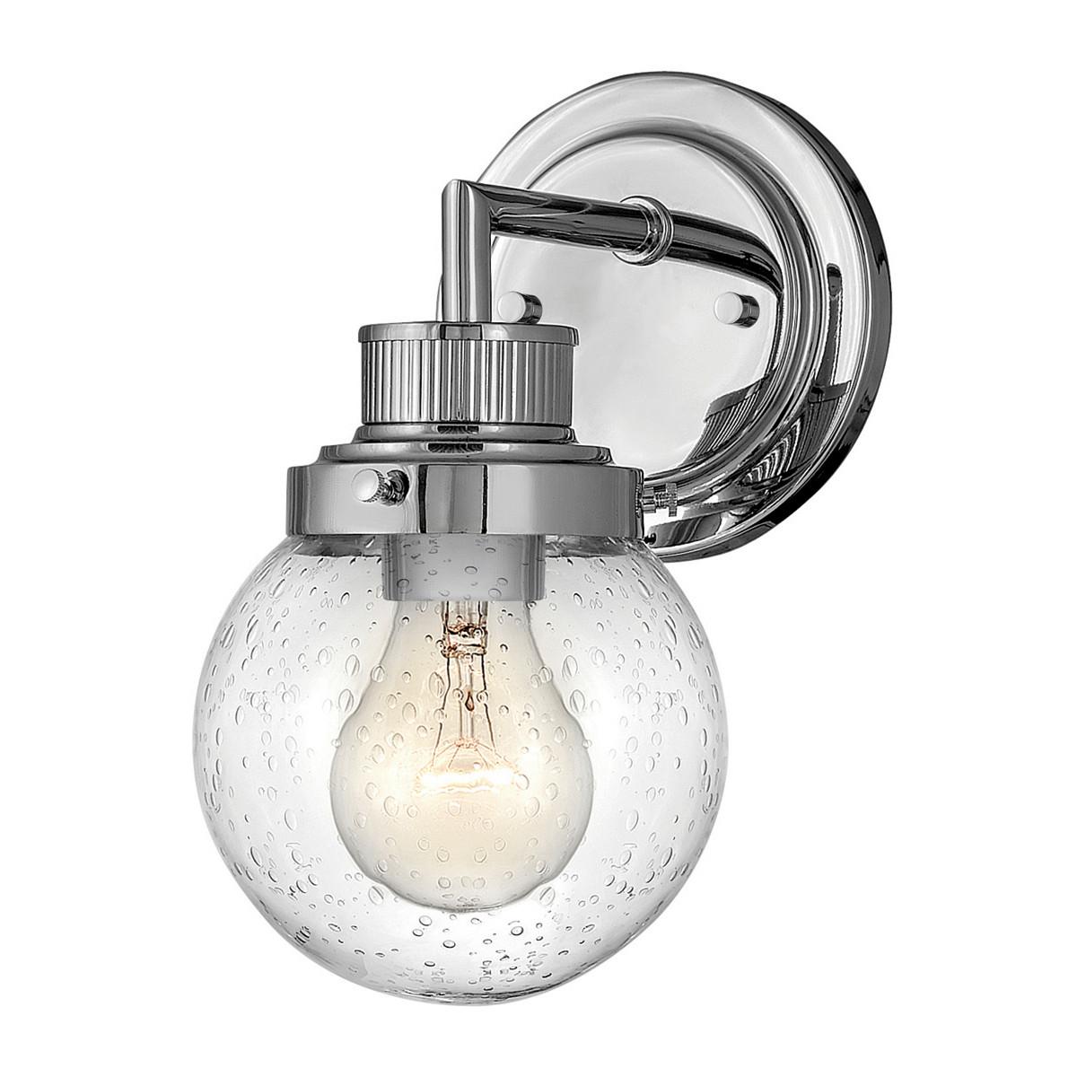 Fürdőszobai Falilámpa Qn-Poppy1-Pc-Bath - krómszínű, Lifestyle, üveg/fém (13/23.7/18.3cm) - Elstead Lighting