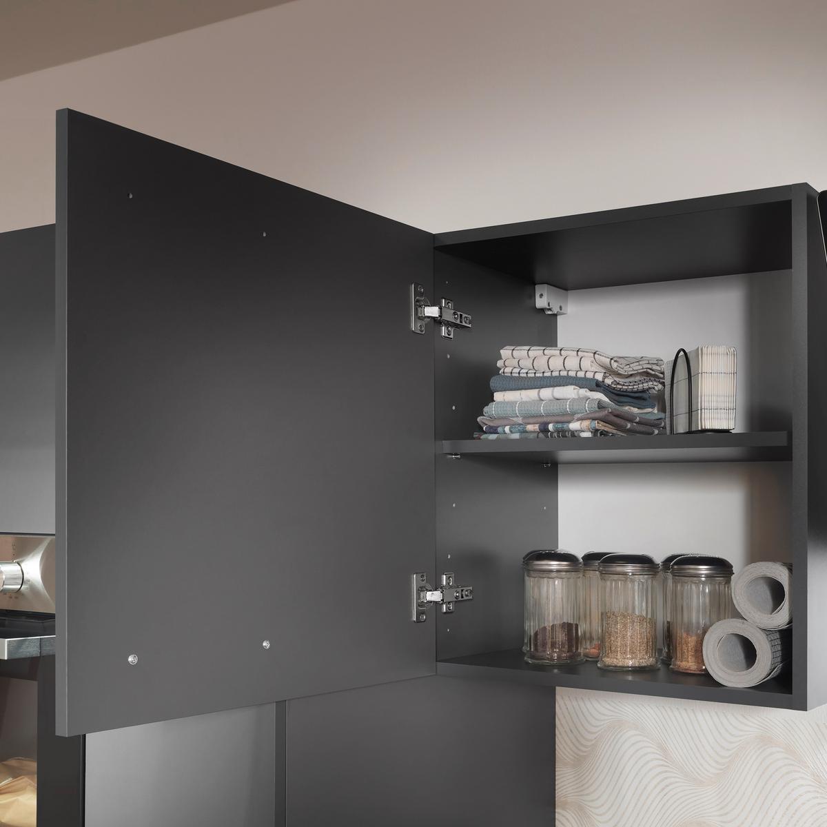 Kuhinjski Blok Brez Aparatov Oliver, 370cm - temno siva/črna, Design, kovina/leseni material (370cm) - Respekta