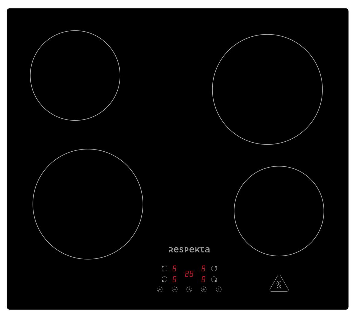 Backofenset ASET1204400 Schwarz/Edelstahlfarben - Edelstahlfarben/Schwarz, Basics, Glas/Metall (59,5/59,5/56,5cm) - Respekta
