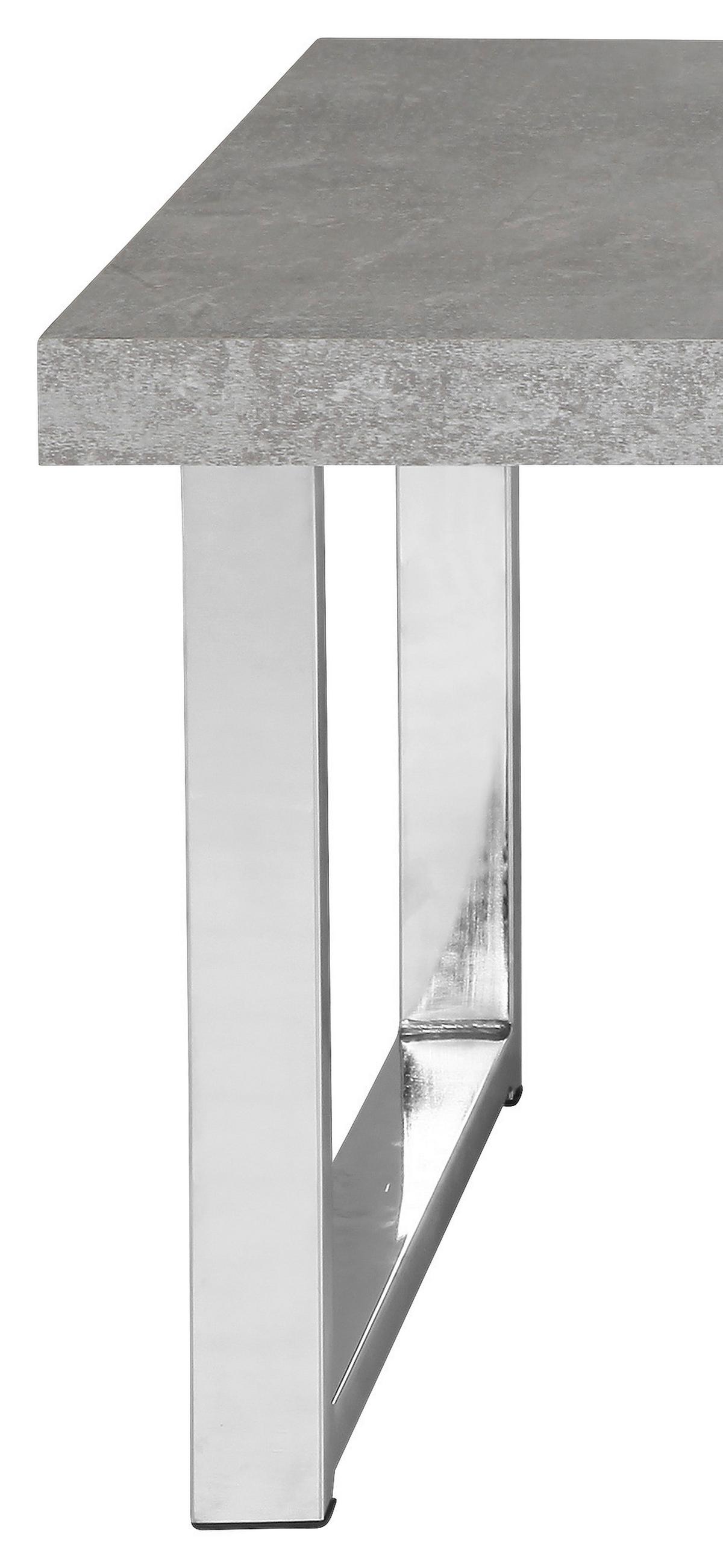 Klubska Miza Liverpool, Siva, Barva Kroma - barve kroma/svetlo siva, Moderno, kovina/les (100/38/50cm)