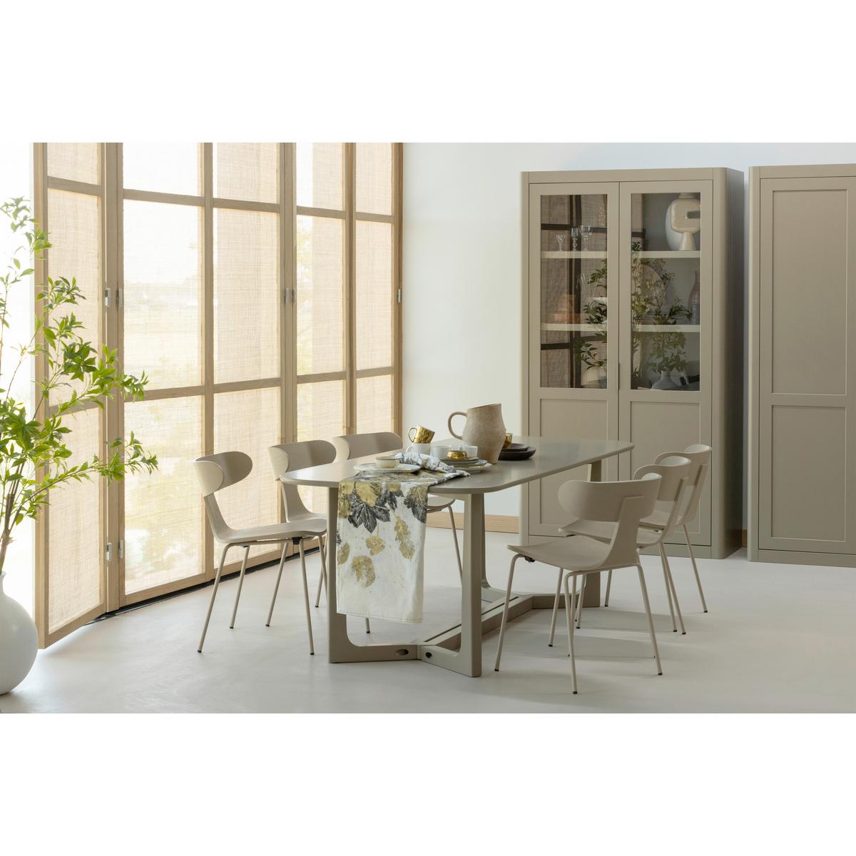 Vitrine Gunnar Schlammfarben B: 120 cm - Schlammfarben/Schwarz, Design, Holz/Metall (120/217/48cm) - Livetastic