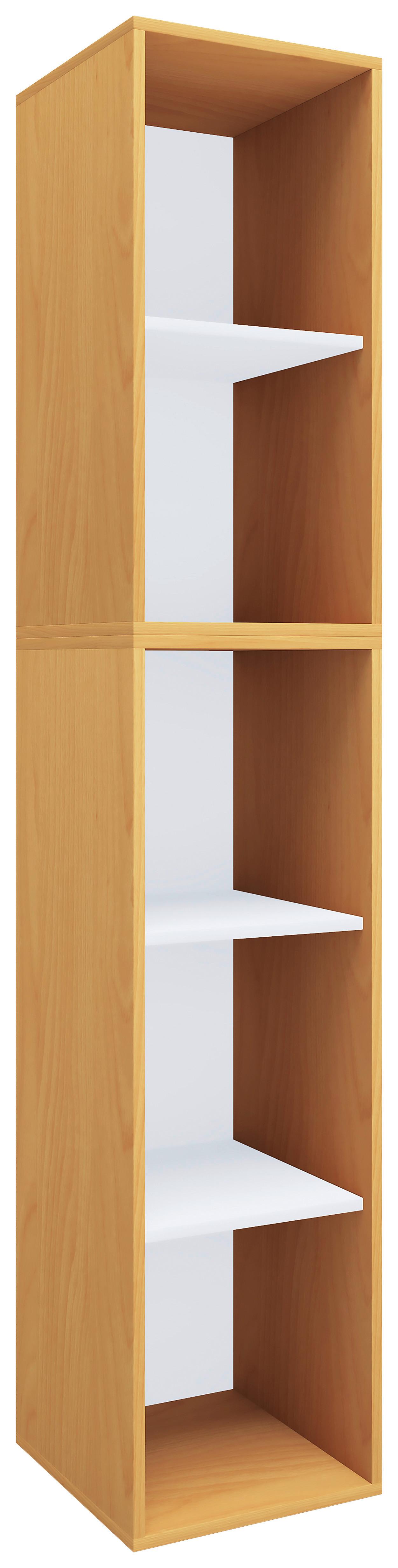 Pisarniški Regal Lona, Bukev - bela/barve bukve, Moderno, leseni material (35/183/37cm) - MID.YOU