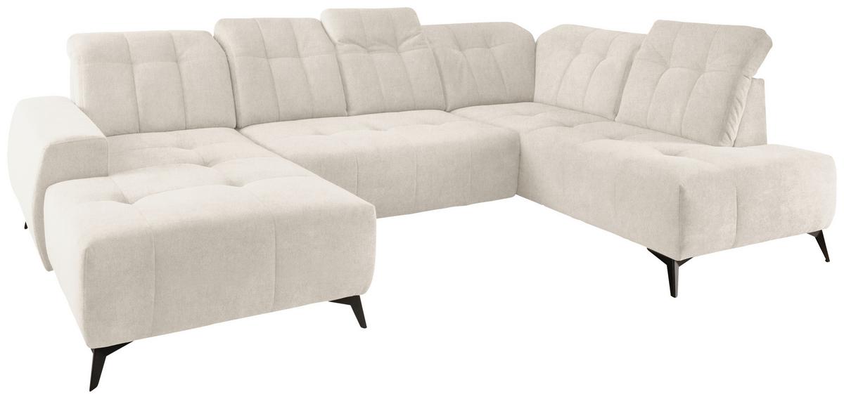 WOHNLANDSCHAFT SANO - Creme/Schwarz, MODERN, Textil/Metall (180/337/200cm) - Livetastic